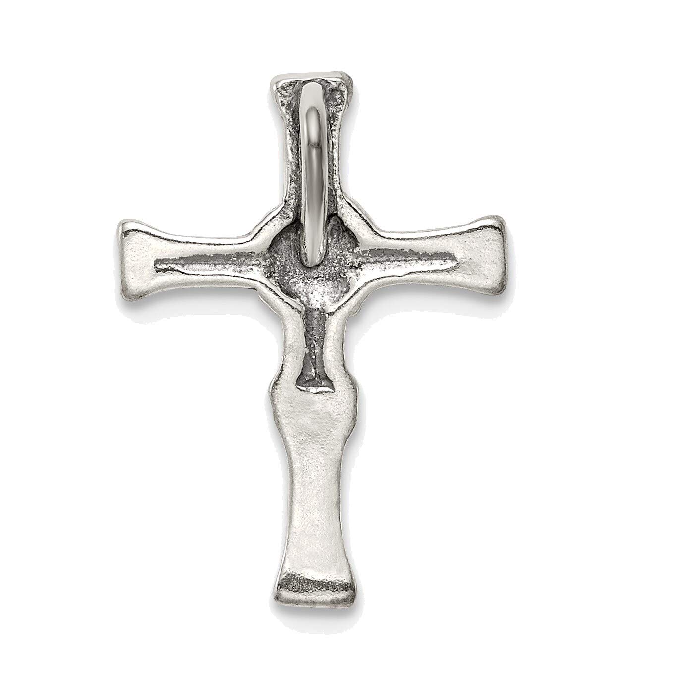Bonyak Jewelry Solid Sterling Silver Antiqued Cross Chain Slide Pendant Necklace for Women - Perfect for Everyday Wear, Gifts, and Religious Occasions