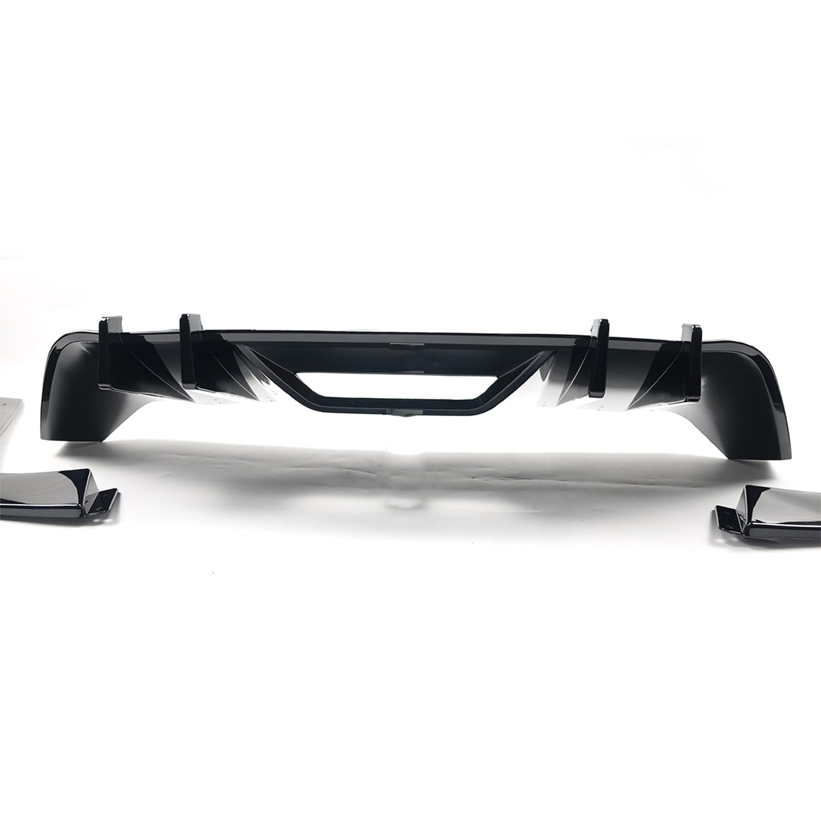 Glossy Black Rear Bumper Diffuser Lower Spoiler for 2015-2017 Ford Mustang HN Style - Upgrade Your Car's Aerodynamics & Style for Street Racing & Show Cars
