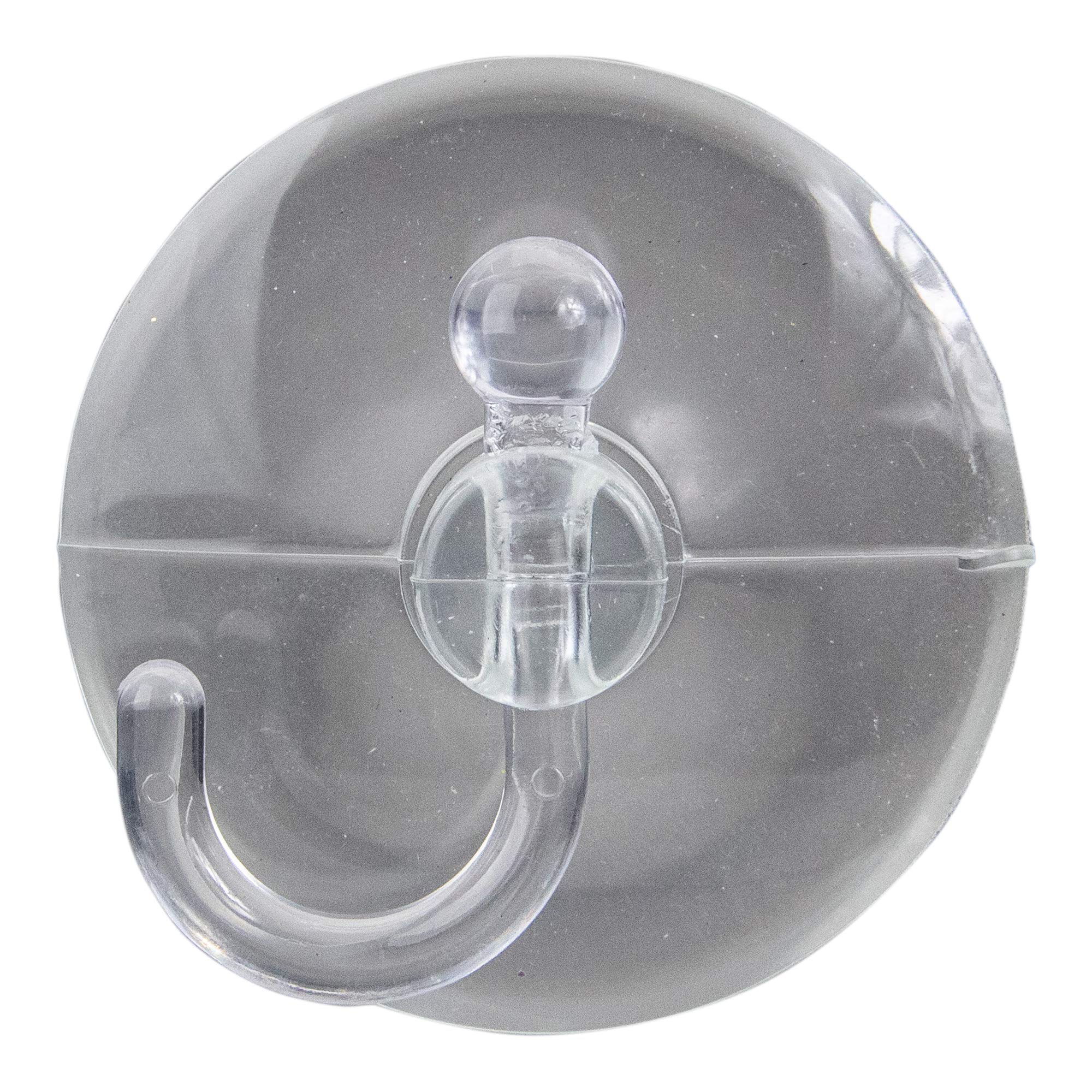 2.5 Inch Clear Large Hanging Suction Cup Hooks for Christmas Decorations - Pack of 2 - Perfect for Hanging Ornaments, Lights & Wreaths on Windows & Mirrors