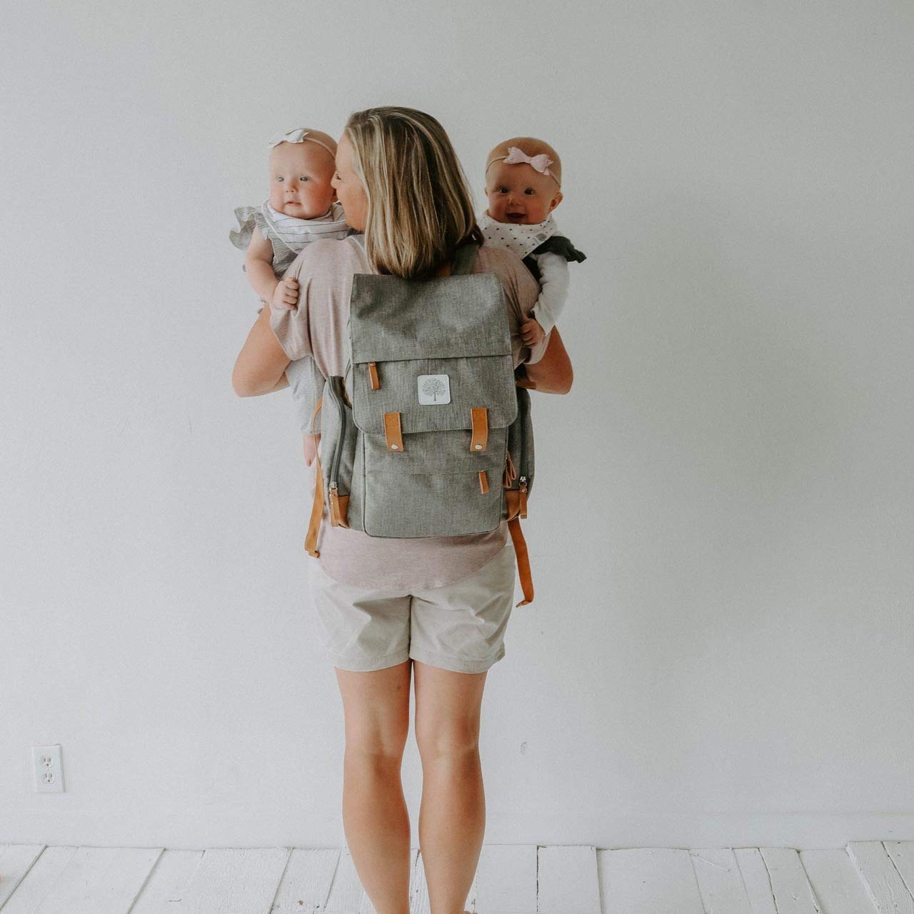 Parker Baby Diaper Backpack with Insulated Pockets & Changing Pad - Waterproof Baby Bag with Stroller Straps & Laptop Compartment | Perfect for Travel, Daycare & On-the-Go Parents (Birch Bag)