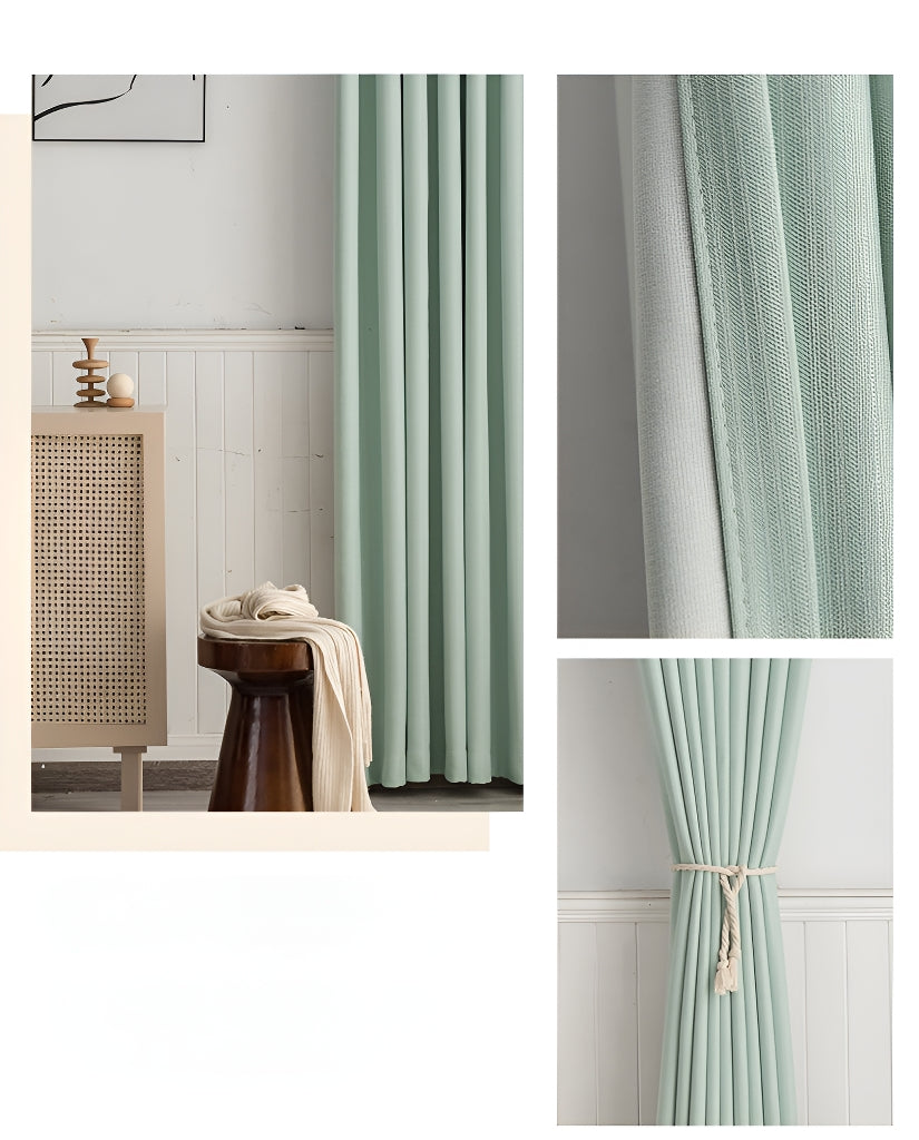 April Cotton Minimalist Blackout Curtains - Custom Size for Bedroom, Living Room & Nursery - Light Blocking & Noise Reducing Window Treatments
