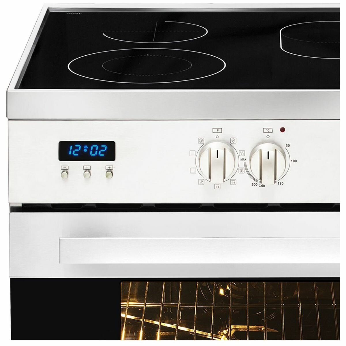 Artusi 90cm Freestanding Electric Oven and Stove Combo - CAFC95X - Perfect for Home Kitchens, Baking, and Family Cooking
