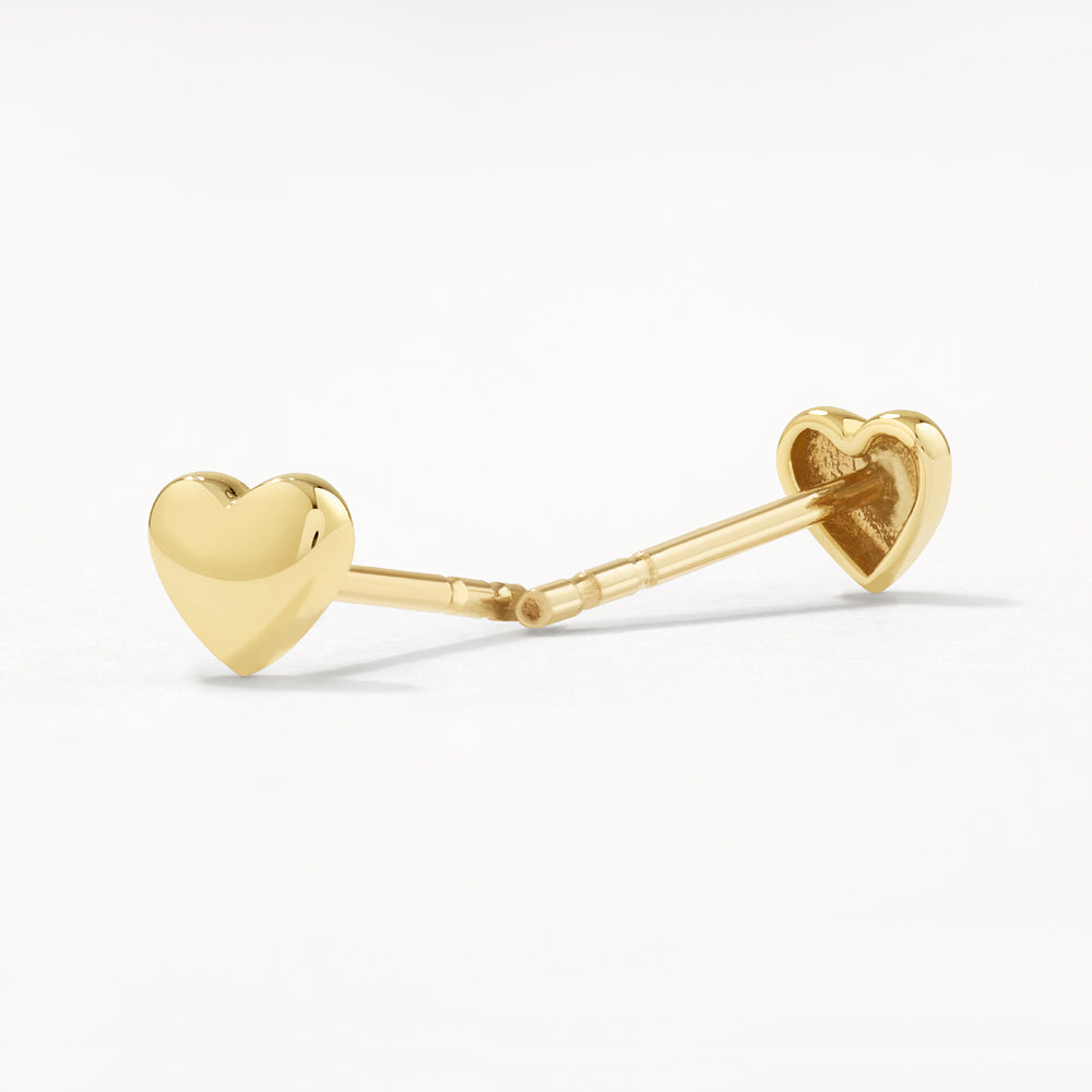 10k Gold Micro Heart Stud Earrings - Dainty & Elegant Jewelry for Women, Perfect for Valentine's Day, Anniversary Gifts & Everyday Wear