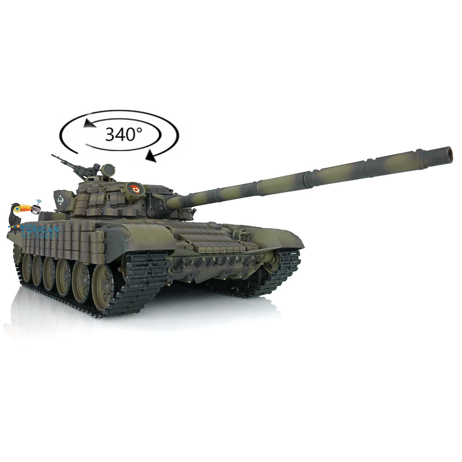 Heng Long 1/16 Scale T72 RC Battle Tank - Ready to Run with Smoke, Infrared System & Sound Effects | Remote Control Military Tank Toy for Adults & Kids | Outdoor Play, Collecting & Battle Simulation