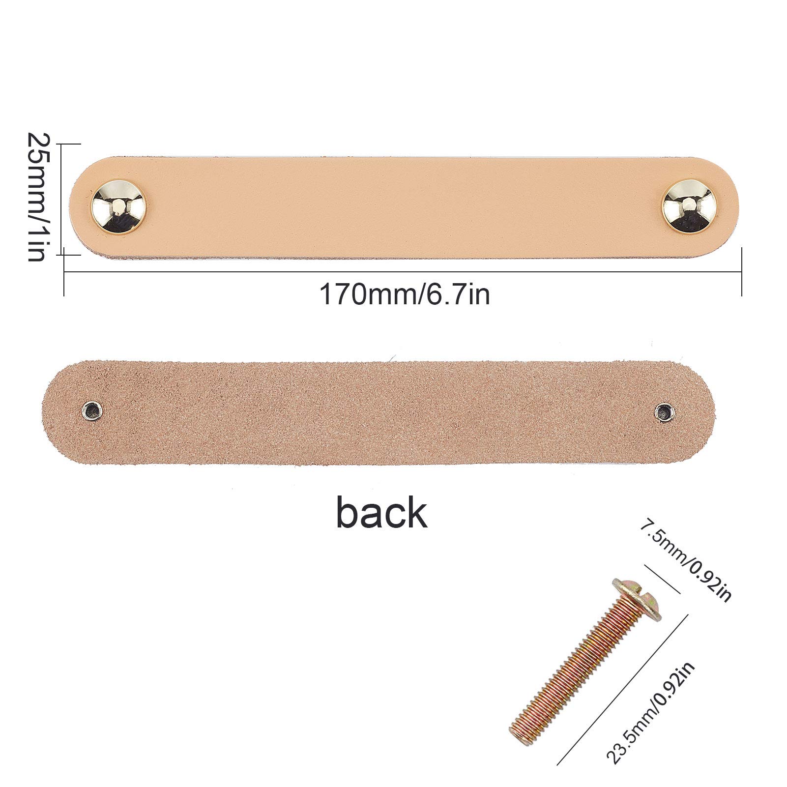 GORGECRAFT 6Pcs Leather Drawer Pulls - 6.7