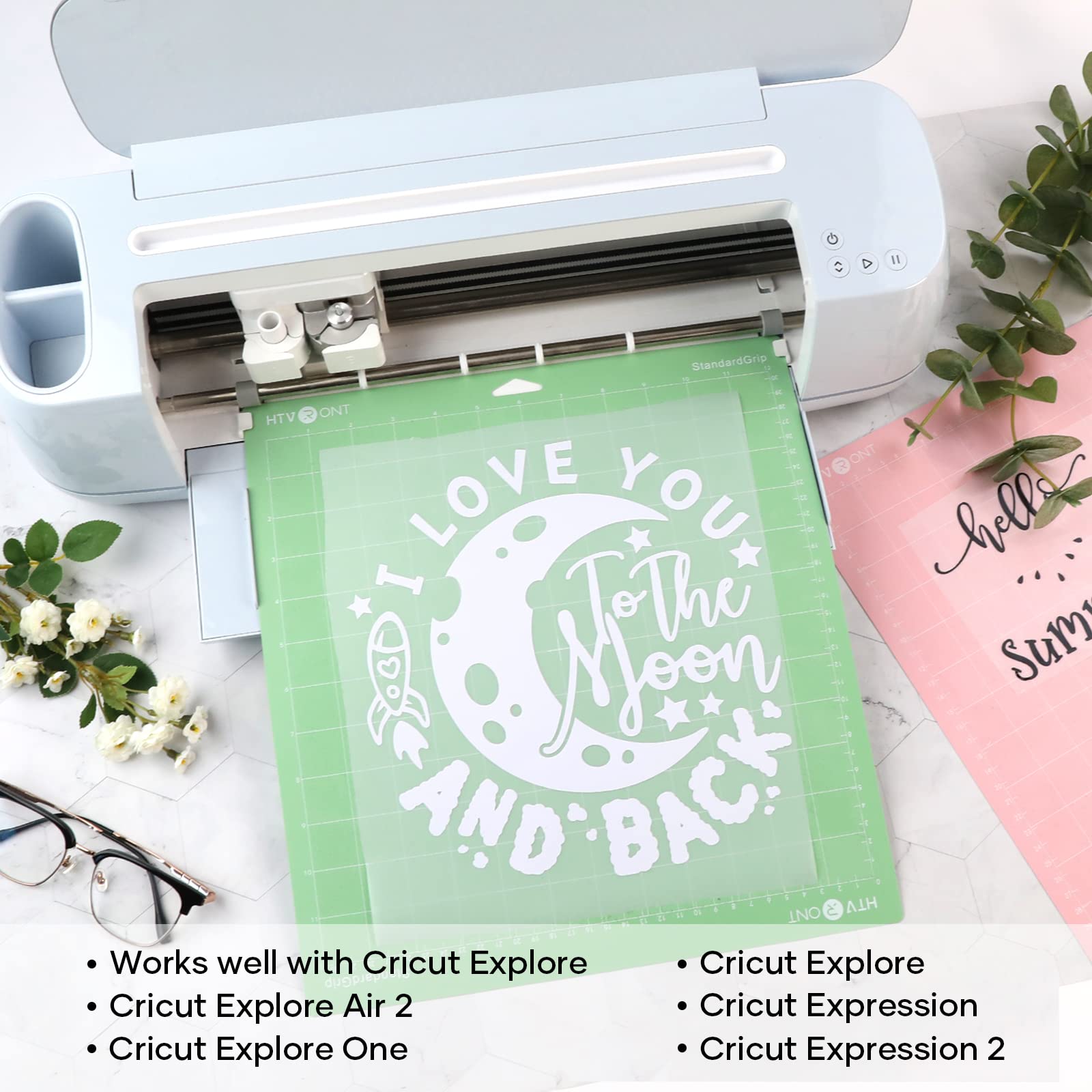 HTVRONT Standard Grip Cutting Mats for Cricut - 2 Pack 12x12 Inch Replacement Mats Compatible with Cricut Maker 3, Maker, Explore 3, Air, Air 2 & One - Perfect for DIY Crafts, Vinyl Cutting, Paper Projects & Scrapbooking