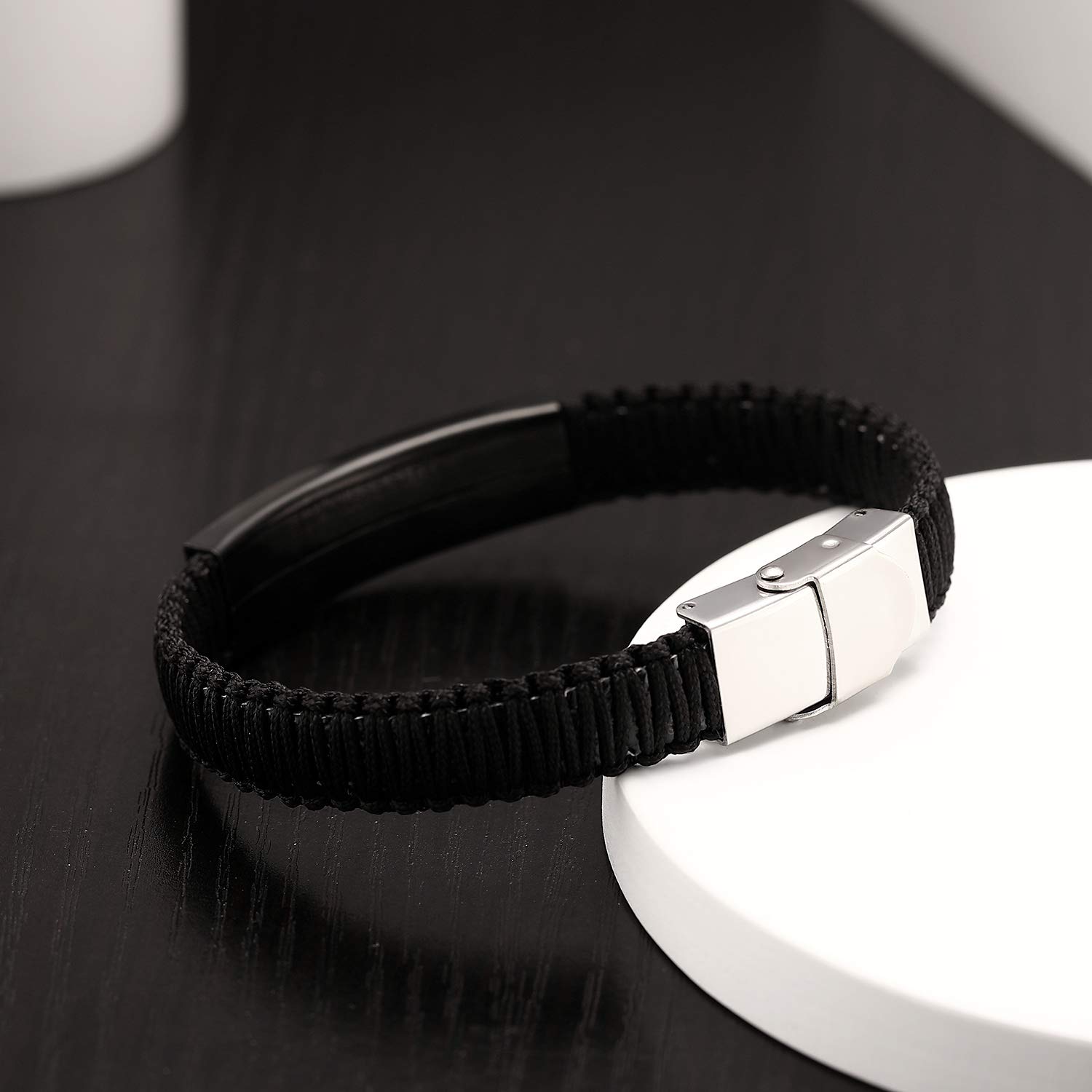 Diabetes Medical Alert ID Bracelet for Women & Men - Adjustable Handmade Nylon Braided Emergency Medical Bracelet | Perfect for Daily Wear, Travel & Emergency Situations