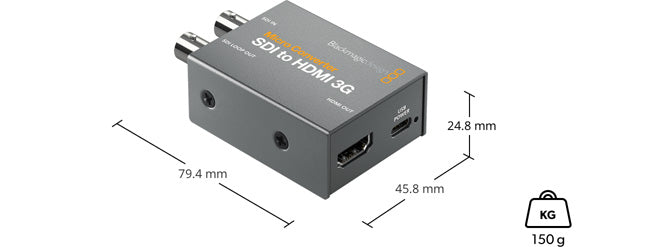 3G-SDI to HDMI Micro Converter - Compact Video Signal Converter for Professional AV, Live Streaming & Broadcast Studios