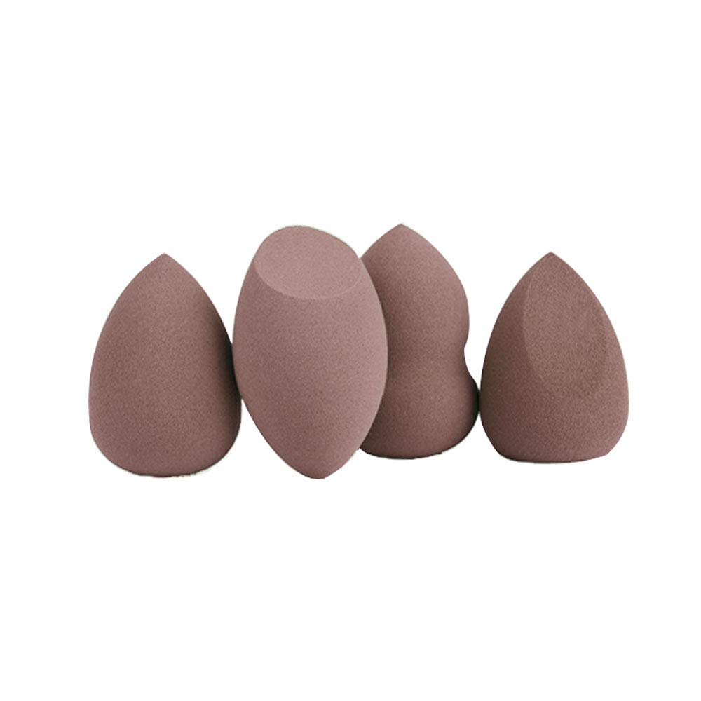 4-Piece Makeup Sponge Blender Set - Foundation & Contouring Beauty Sponge for Liquid & Cream Makeup (Brown) | Perfect for Professional Makeup Application & Everyday Beauty Routine
