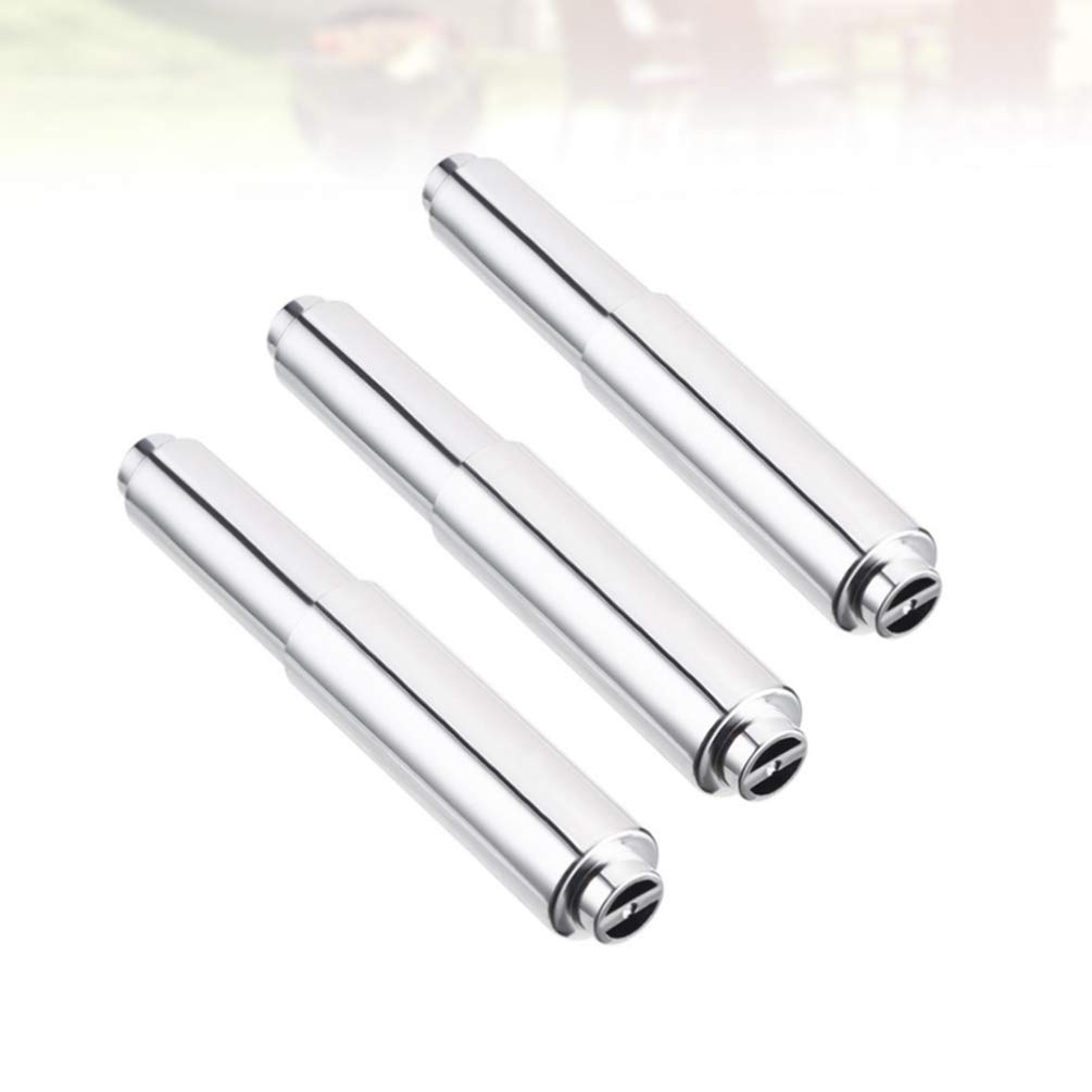 TOPBATHY 3-Pack Spring-Loaded Toilet Paper Holder - Zinc Alloy Telescopic Paper Roll Stand for Bathroom & Kitchen - Space-Saving Tissue Organizer for Home, Office, and RV Use