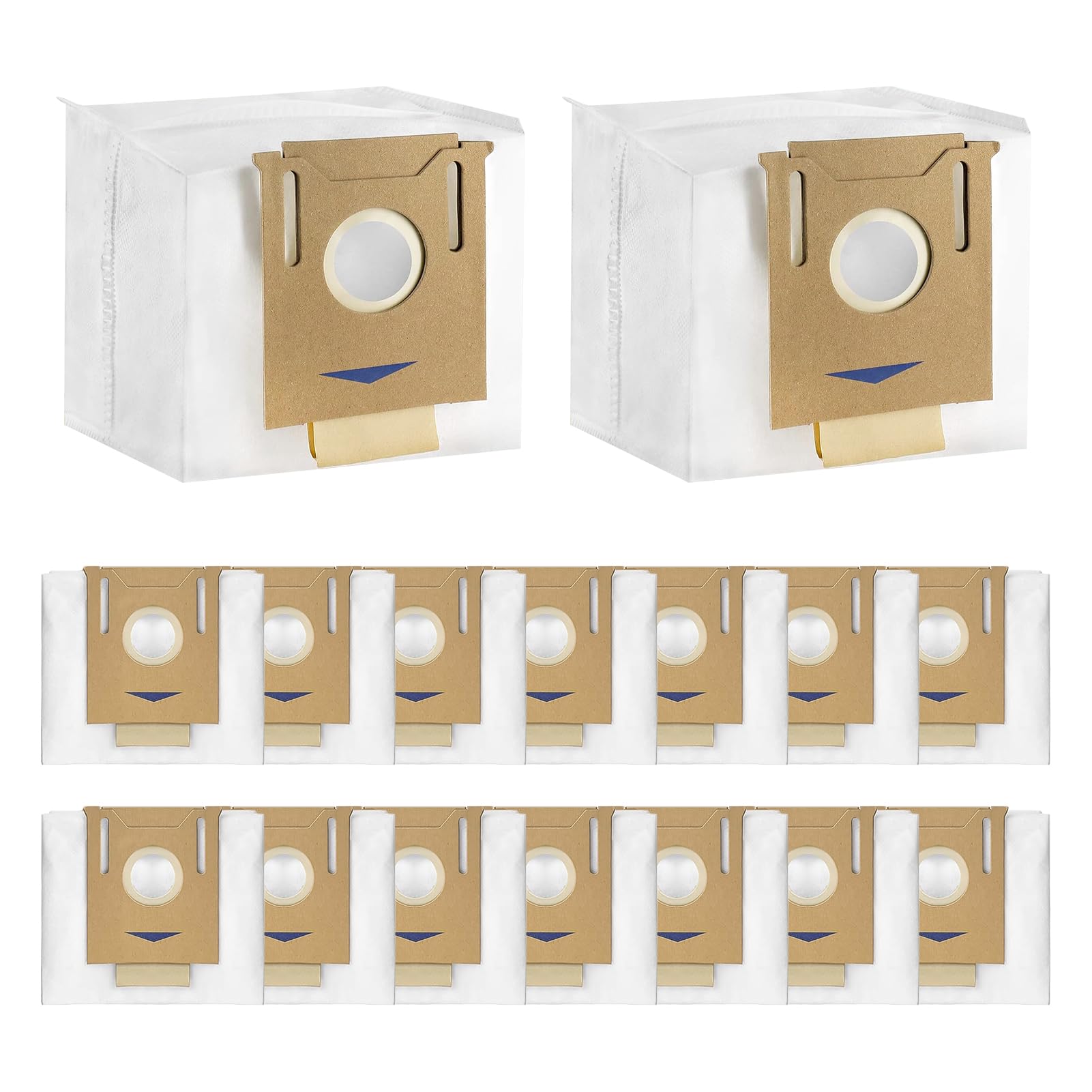 16 Pack T8 Vacuum Dust Bags - Compatible with ECOVACS Deebot T8/T8 Max/N8 Pro Plus/N10 Plus/DX93/DDX96 & Yeedi K781+ Vac Station - 2.5L Auto-Empty Disposable Dust Bags for Robot Vacuum Cleaners - Perfect for Smart Home Cleaning & Maintenance