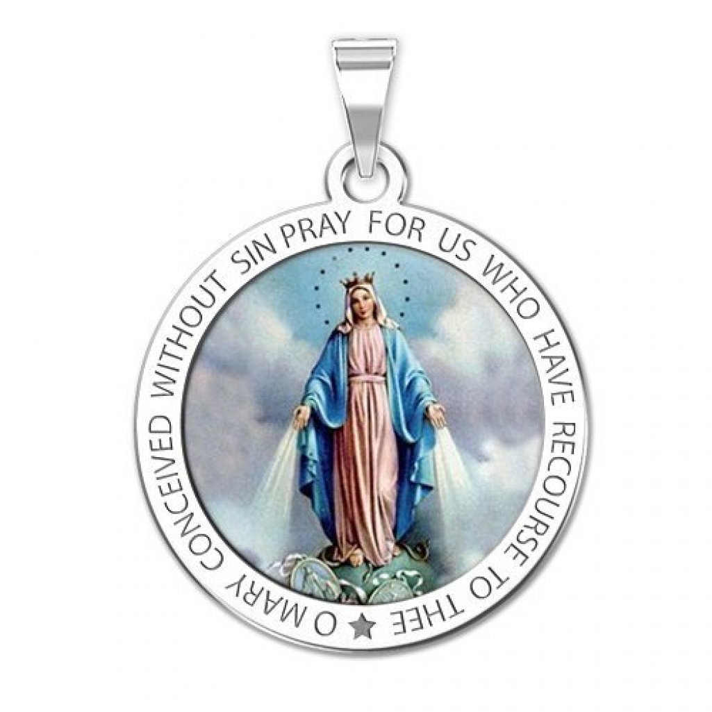 10K/14K Gold & Sterling Silver Miraculous Medal Necklace - Catholic Virgin Mary Pendant for Women & Men | Religious Jewelry for First Communion, Baptism & Christian Gifts | Perfect for Daily Wear, Prayer & Special Occasions