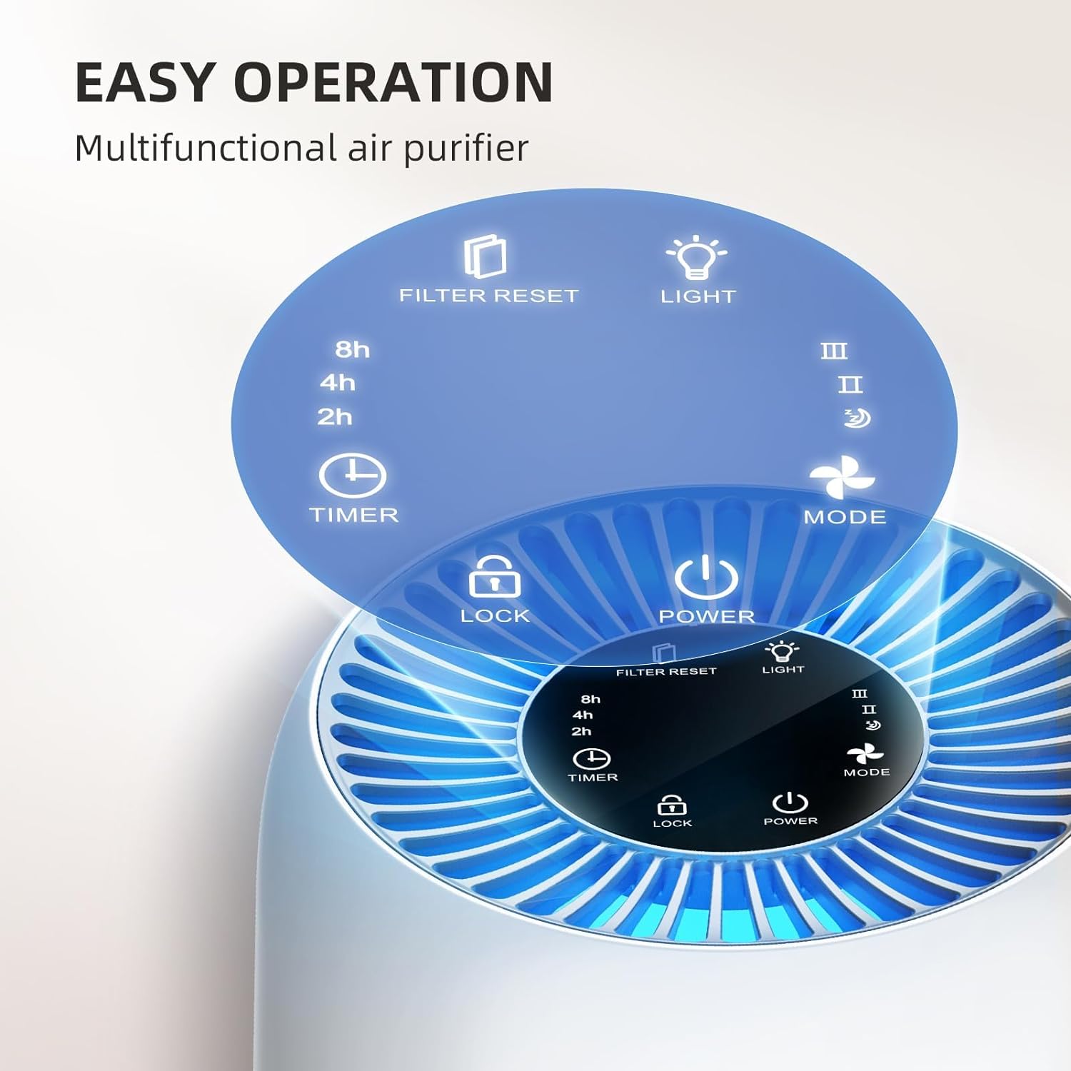 AromaRoom AP100 H13 True HEPA Air Purifier for Bedroom & Home - Portable Air Cleaner for Smoke, Allergies, Pet Hair, Dust & Odors with Fragrance Sponge & RGB Night Light (White) - Perfect for Nursery, Office & Small Spaces