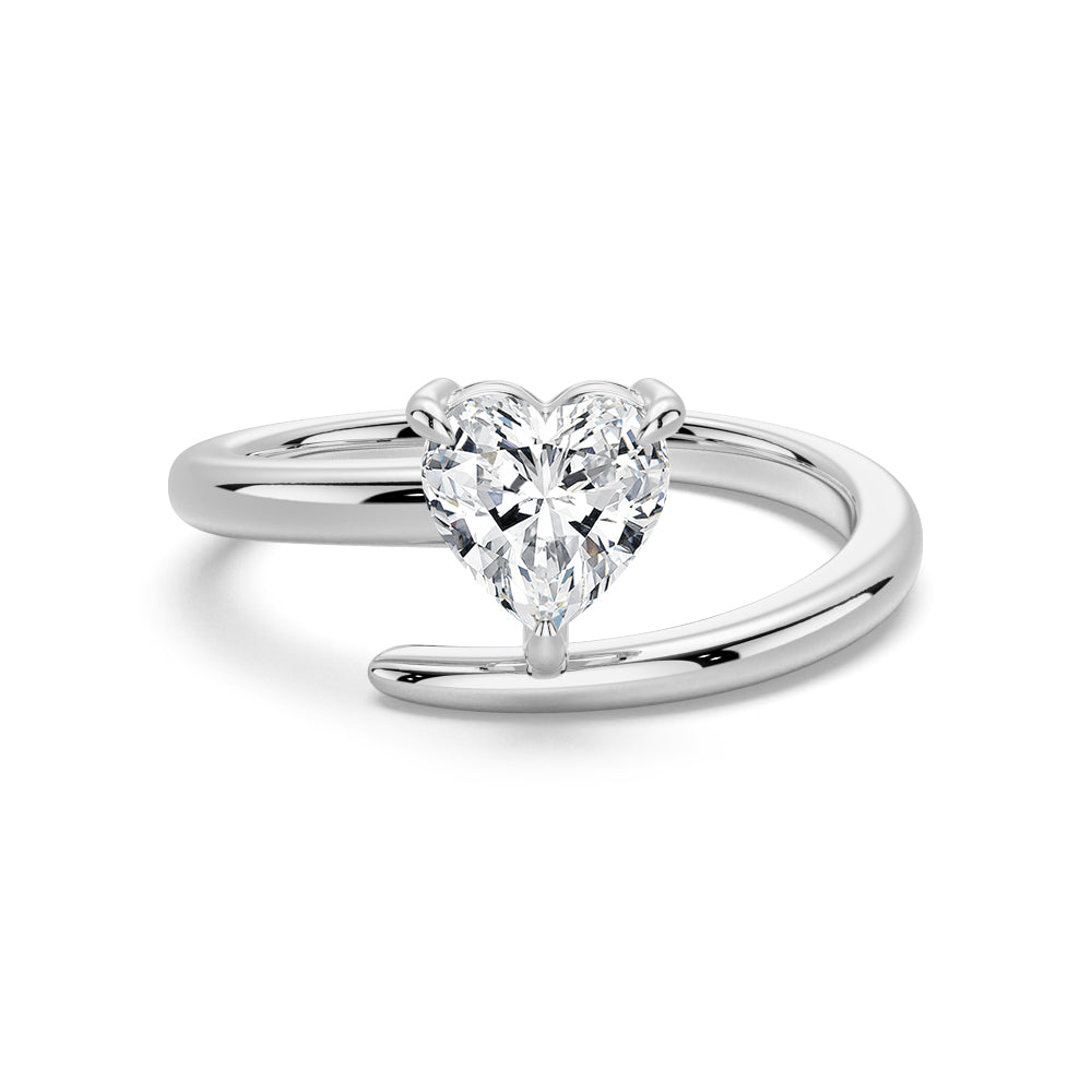 Exquisite Heart Shaped Lab-Grown Diamond Promise Ring - 1 Carat D Color VVS1 Clarity - Perfect for Engagements, Anniversaries & Romantic Gifts