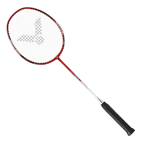 Victor Thruster K 3599D Professional Badminton Racket with Pre-Strung Strings [Red] - Perfect for Competitive Play & Training Sessions