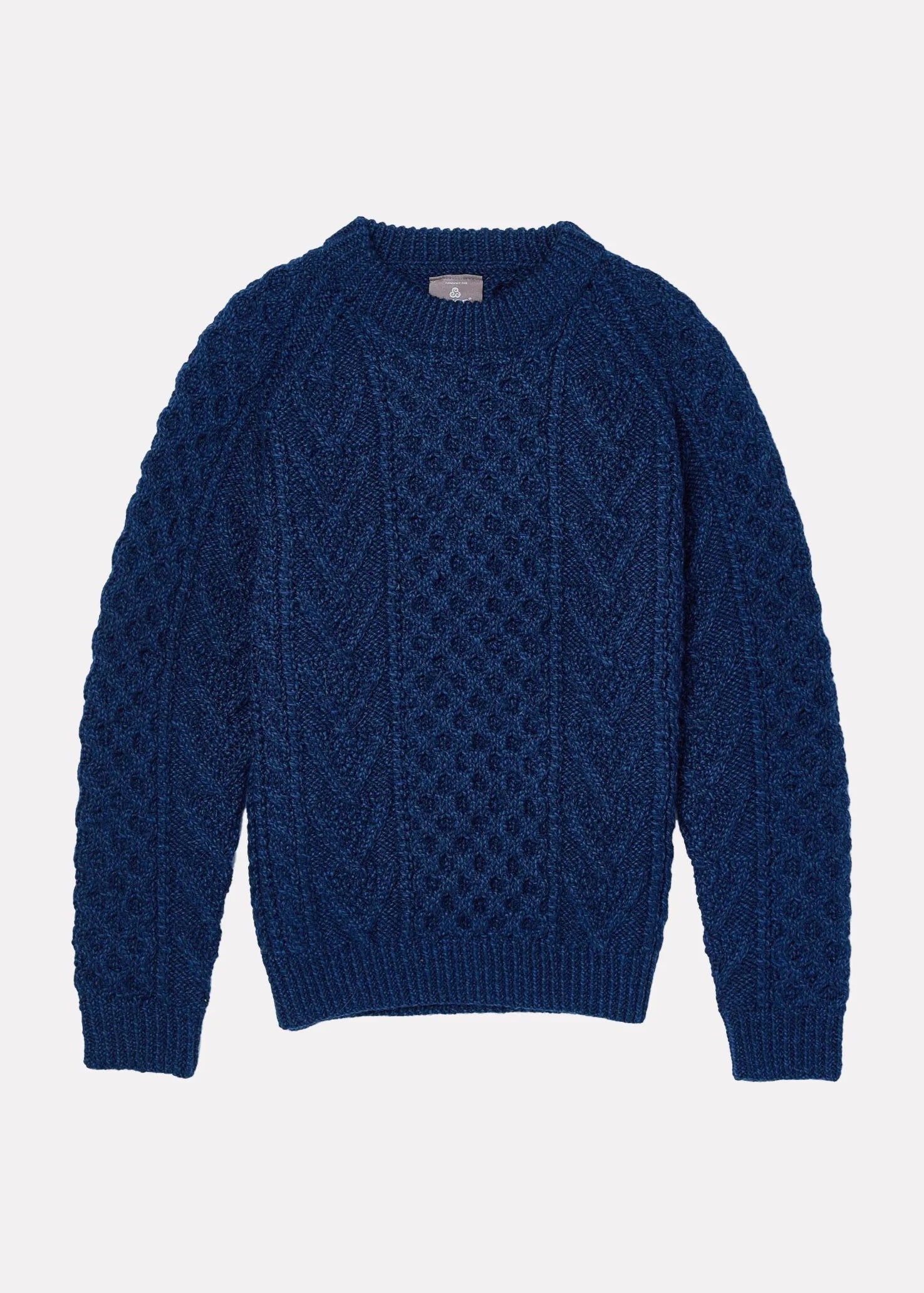 Aran Handknit Crew Neck Sweater for Women & Men | 100% Wool Irish Knitwear | Warm Winter Pullover | Perfect for Christmas Gifts & Cozy Homewear