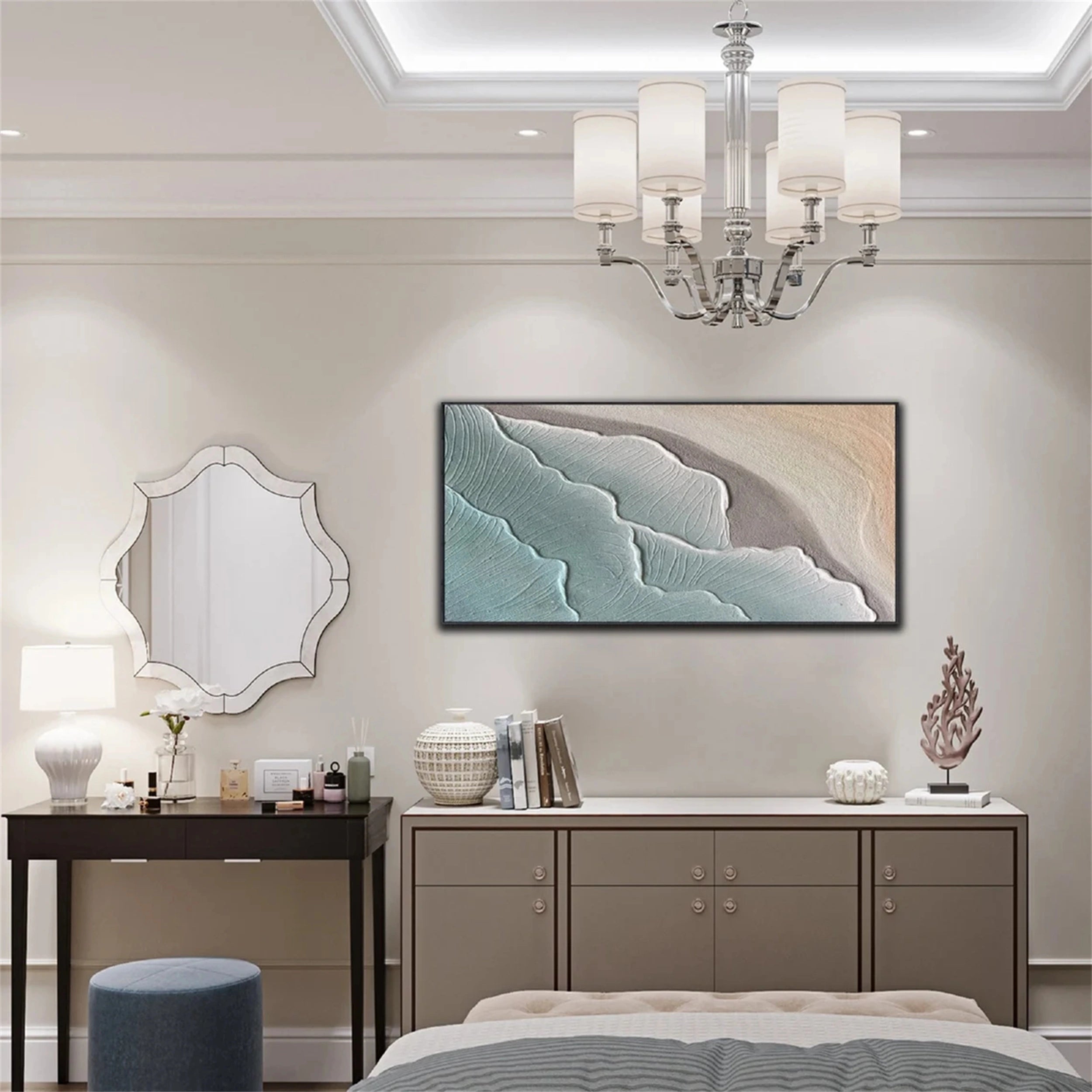 Ocean and Sky Painting #OS 073 - Stunning Coastal Wall Art for Beach House Decor, Living Room & Office