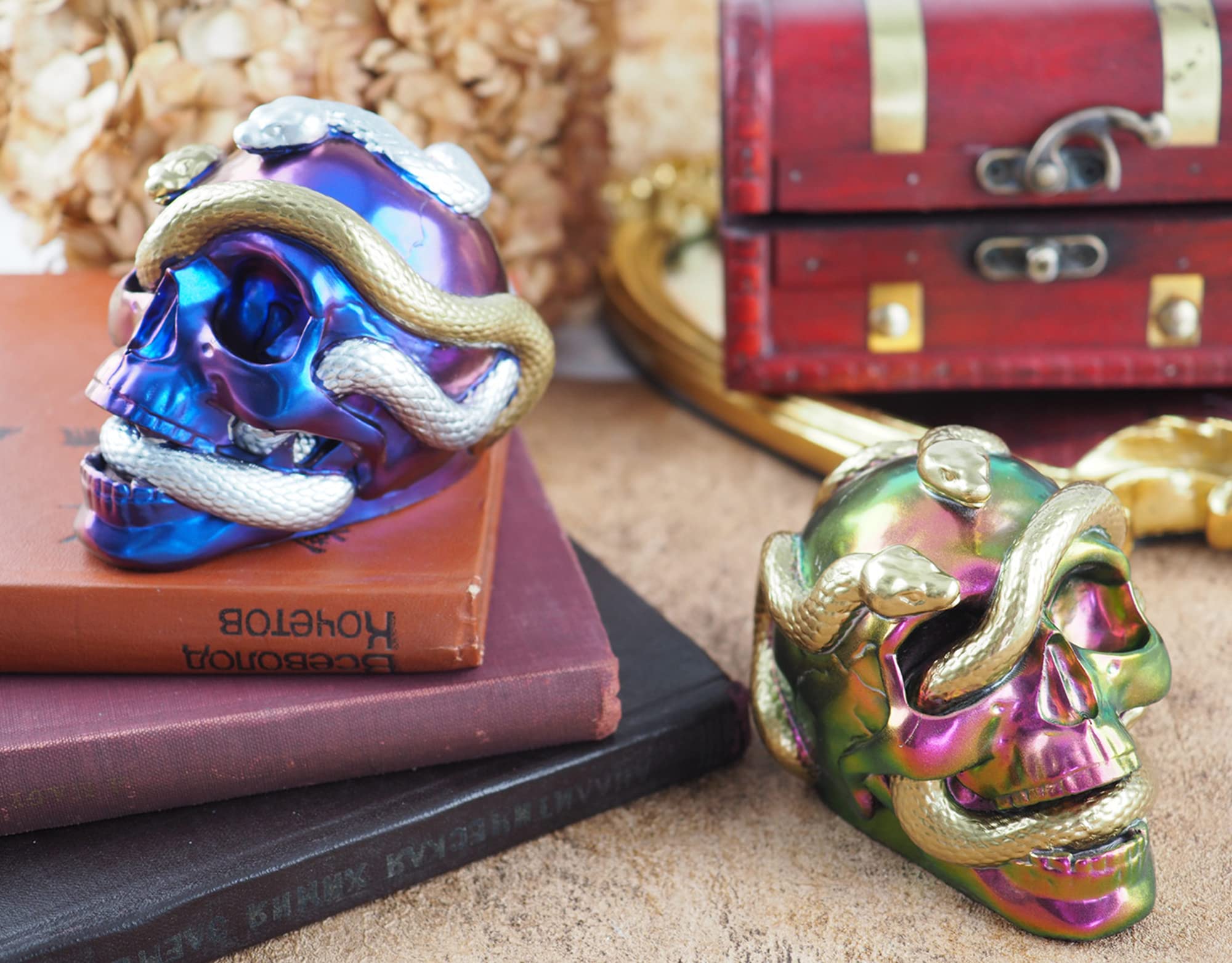 3D Snake Skull Silicone Mold for Epoxy Resin & DIY Crafts - Halloween Decor, Candle Making, Jewelry Casting - Reusable Baking Mold for Chocolate, Soap, Candles (Skull Design)
