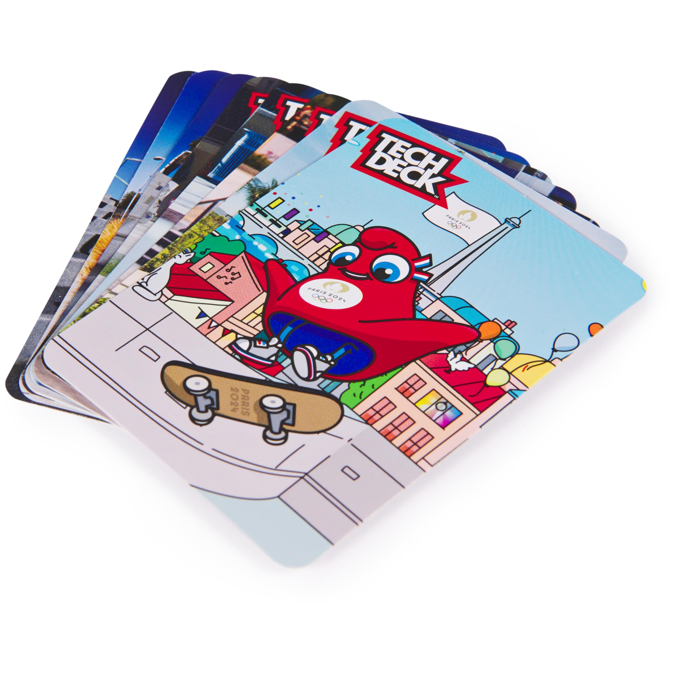 Tech Deck 8-Pack Fingerboards with Collectible Cards - Mini Skateboards for Kids 6+ | Olympic Games Paris 2024 Theme | Perfect for Skateboarding Enthusiasts & Collectors