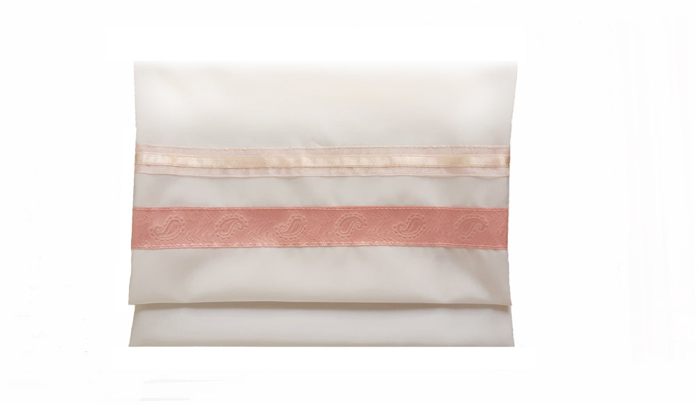 Pink Paisley Women's Tallit Prayer Shawl - Elegant Bat Mitzvah Tallis with Tzitzit Fringes - Perfect for Jewish Ceremonies, Synagogue Services & Special Religious Occasions