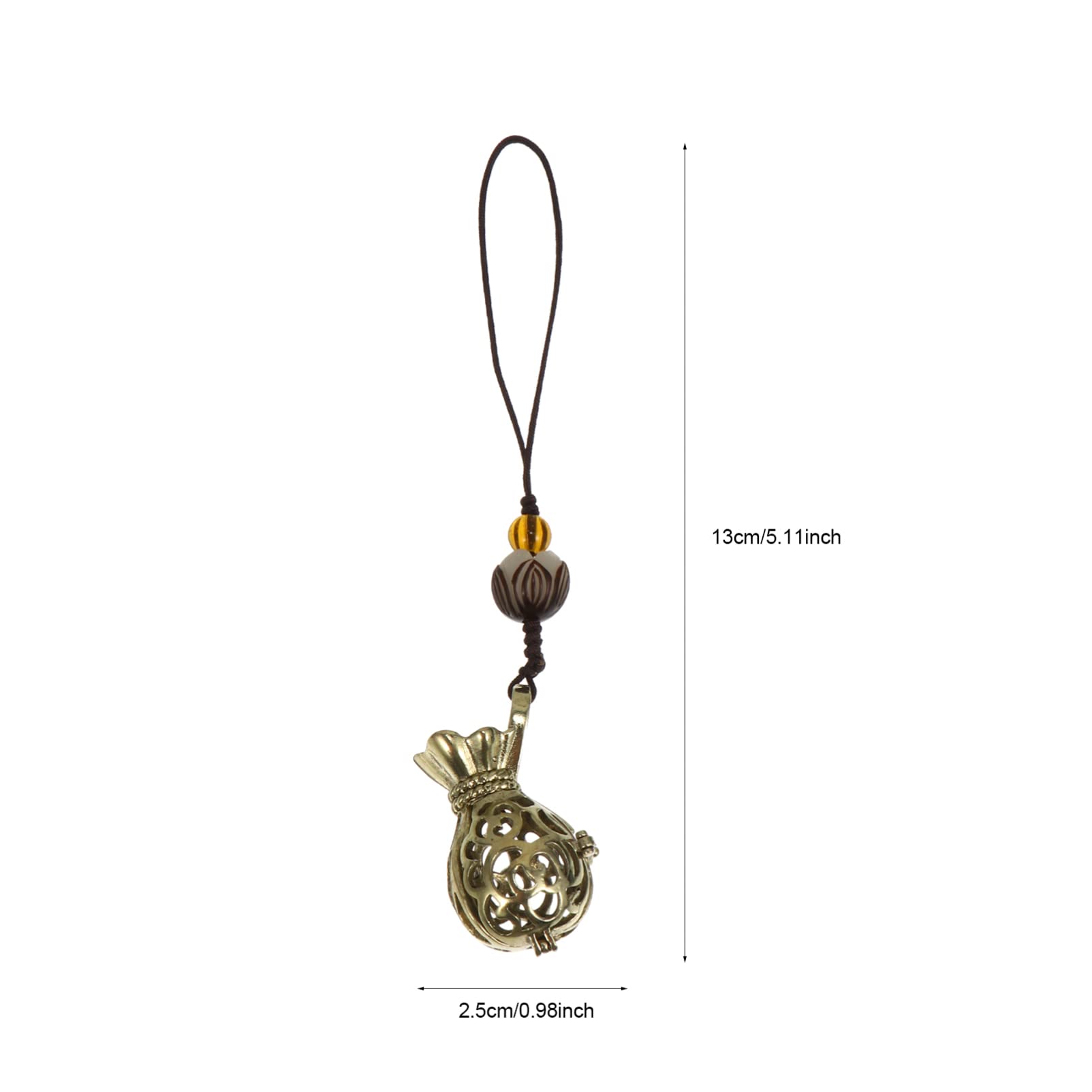 EXCEART Feng Shui Pendant Keychain - Essential Oil Diffuser, Car & Phone Charm, Bronze Ornament for Students - Perfect for Home Decor, Gifts, and Personal Accessories