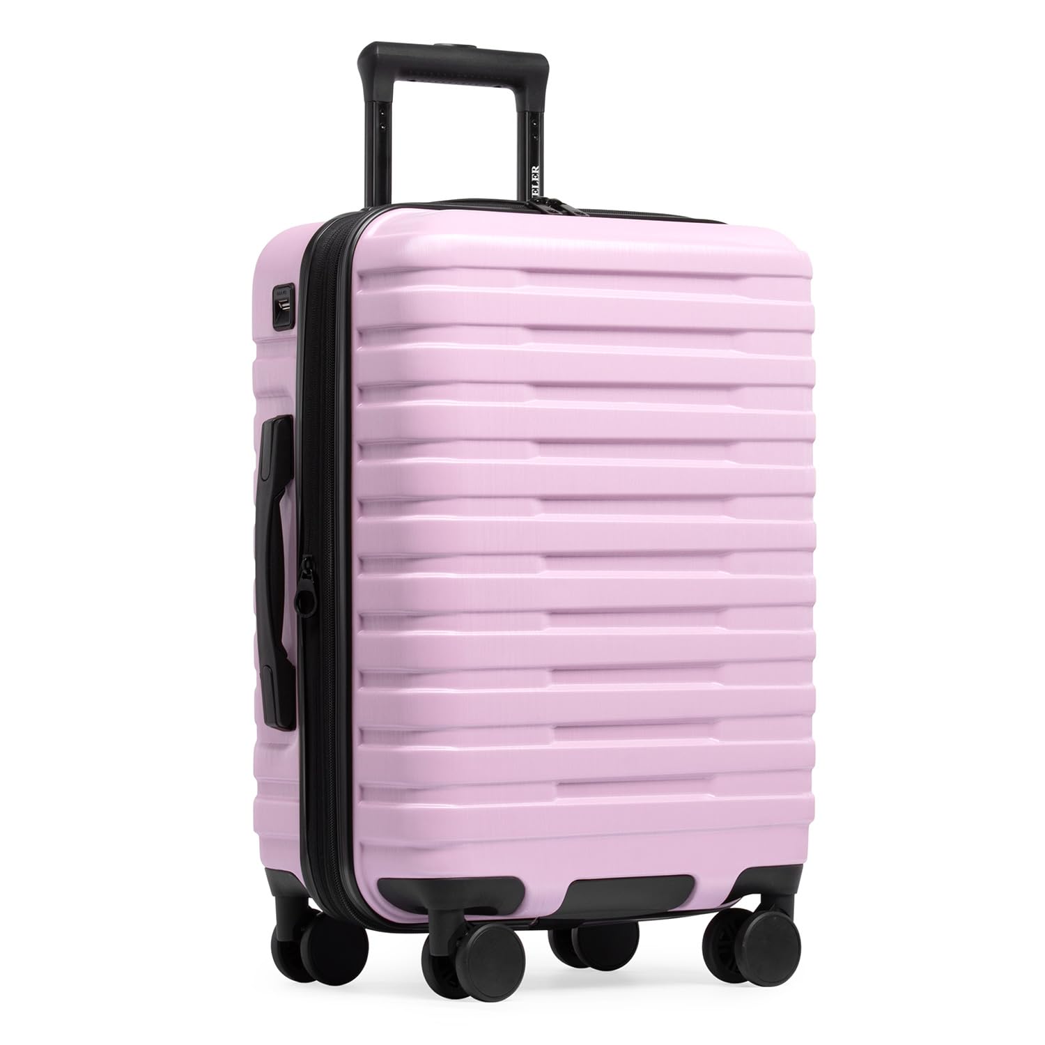 U.S. Traveler Boren 22-Inch Polycarbonate Hardside Spinner Luggage with 8 Wheels & USB Charging Port - Lightweight Carry-On Suitcase with Aluminum Handle in Lavender | Perfect for Business Trips, Vacations & Air Travel