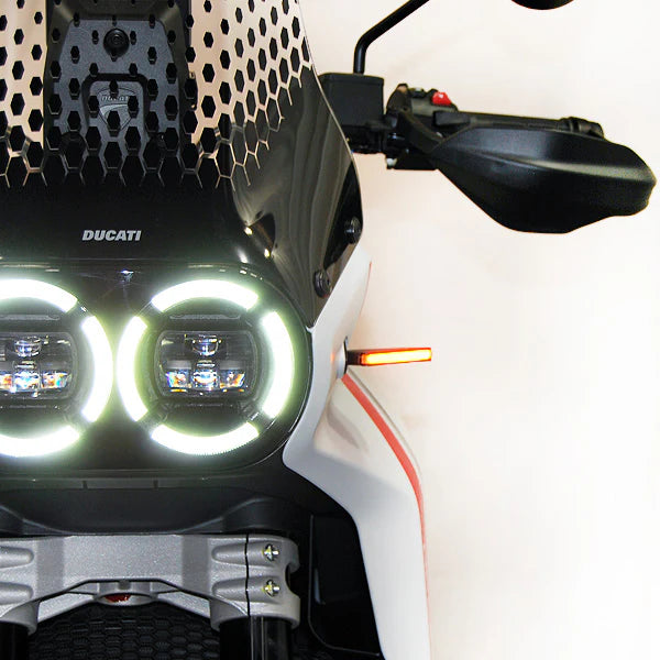 Ducati DesertX Front Turn Signals LED Lights for 2022-Present Models - High Visibility Motorcycle Indicators for Off-Road & Street Riding
