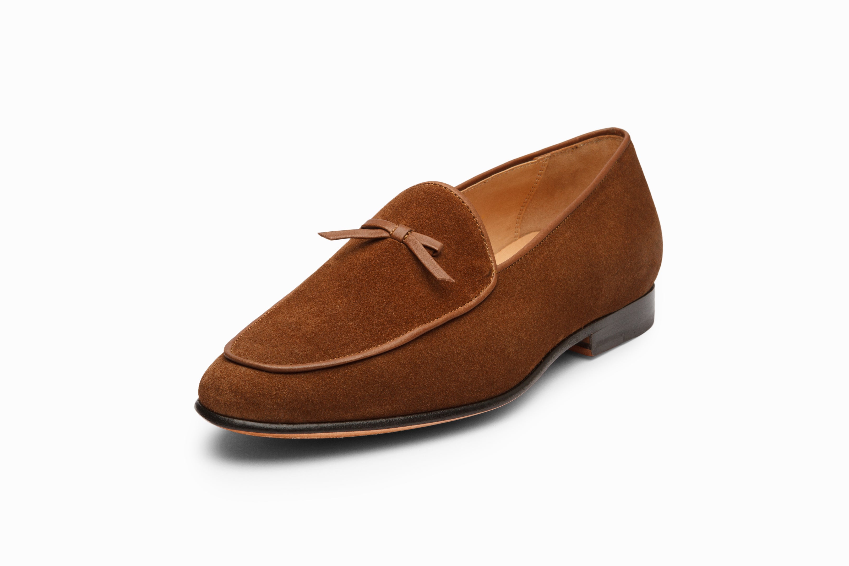 Premium Belgian Loafers in Cognac Suede Leather - Comfortable & Stylish Men's Slip-On Shoes for Business Casual & Office Wear