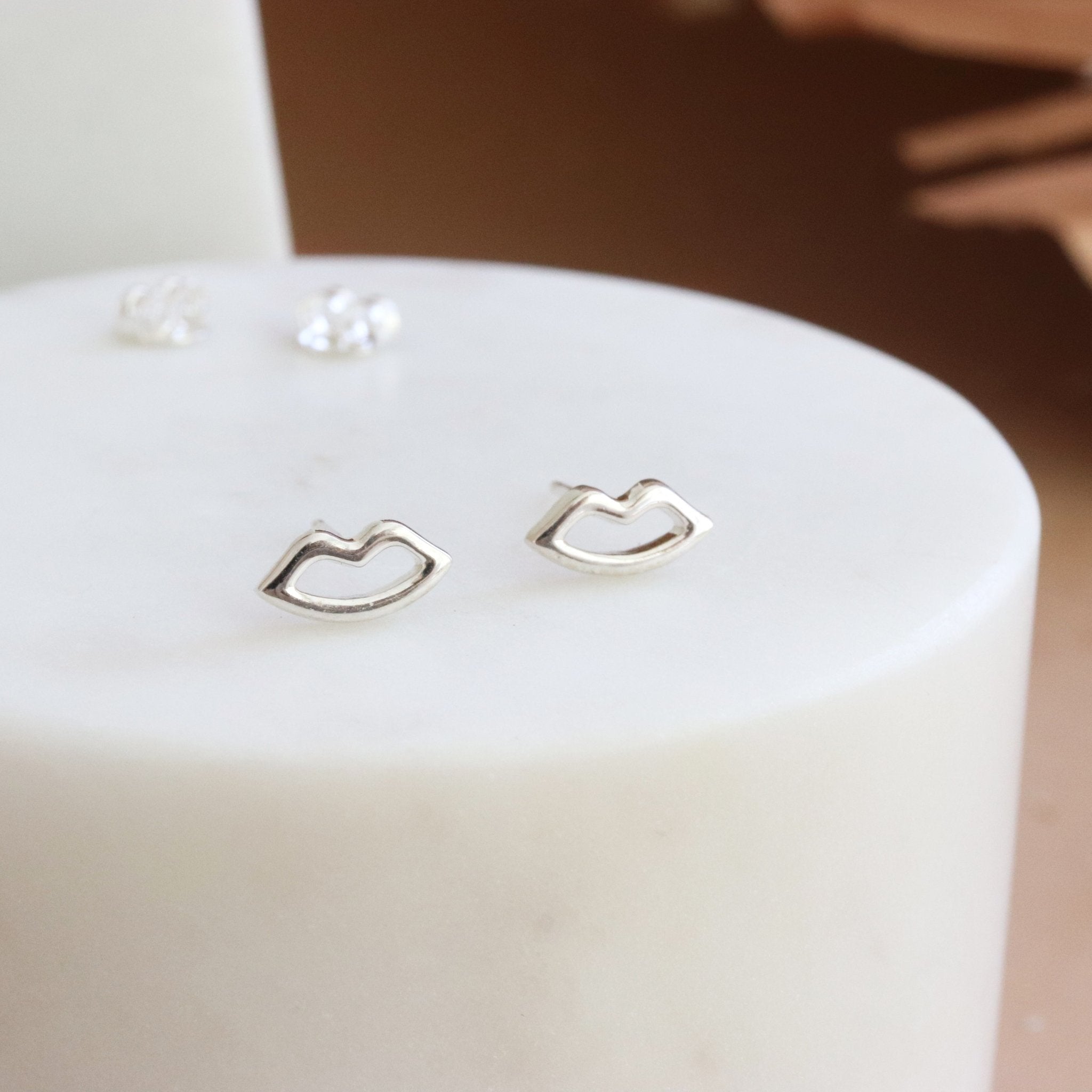 FEARLESS KISS STUDS Silver Earrings - Perfect for Everyday Wear, Parties & Special Occasions