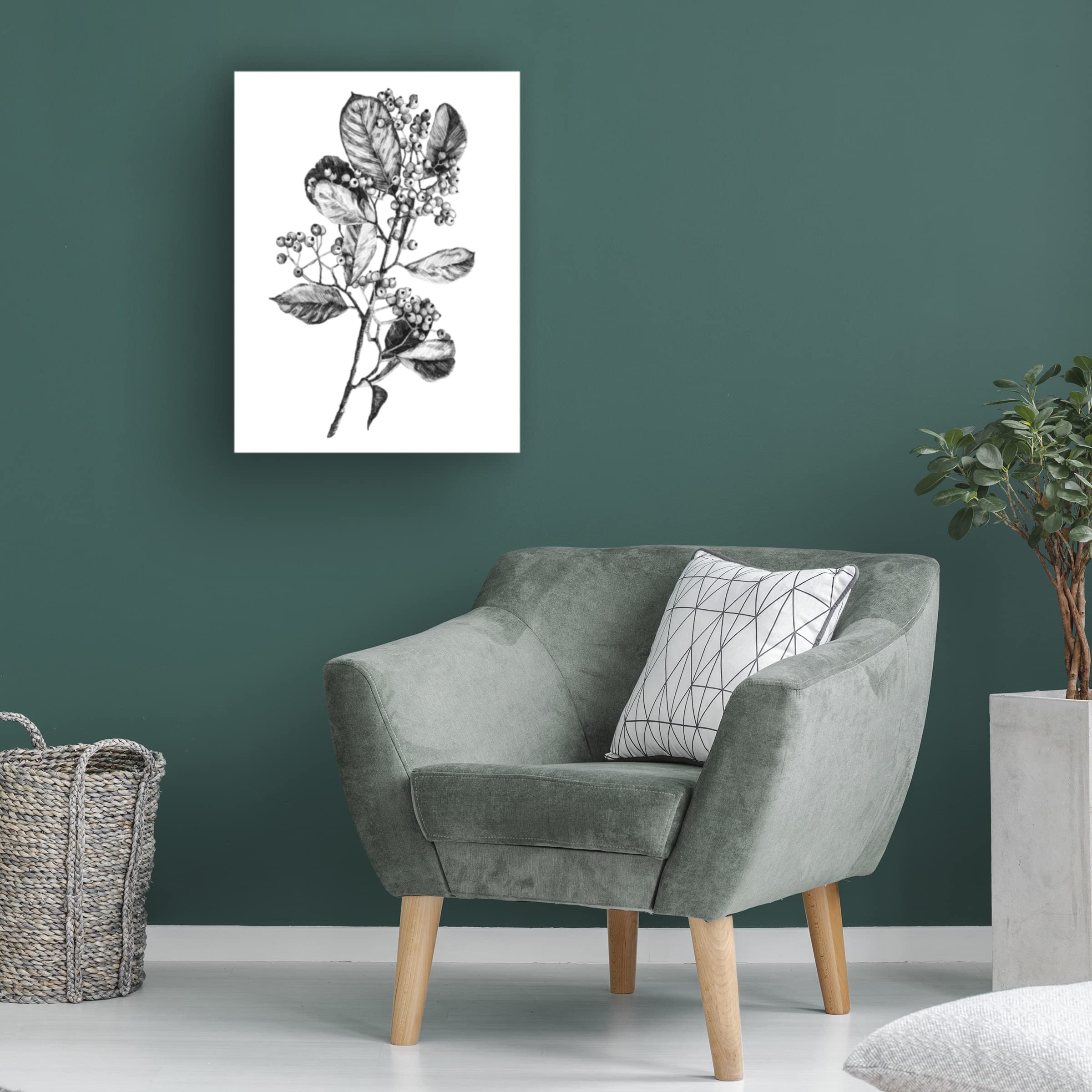 Emma Scarvey 'Hawthorn Berry Branch I' Canvas Art Print - Botanical Wall Decor for Living Room, Bedroom & Office | Trademark Fine Art