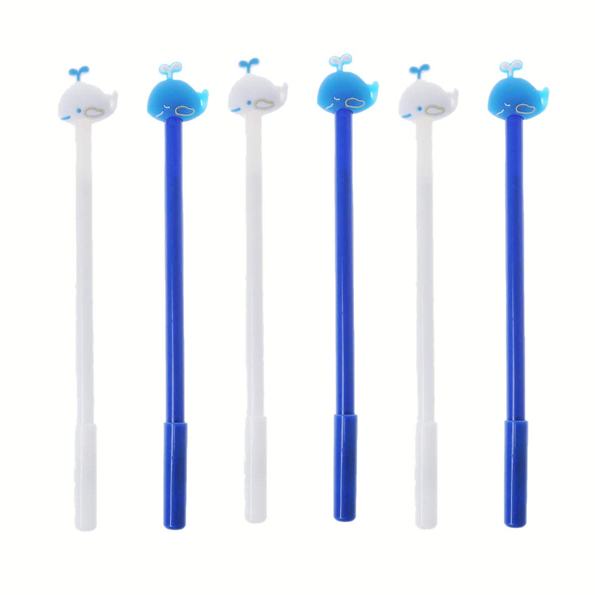 Colorful Kawaii Animal Fish Whale Gel Pens - 6PCS Cute Stationery for Office, School & Journaling - Smooth Writing Gel Ballpoint Pens for Note Taking, Doodling & Gift Giving