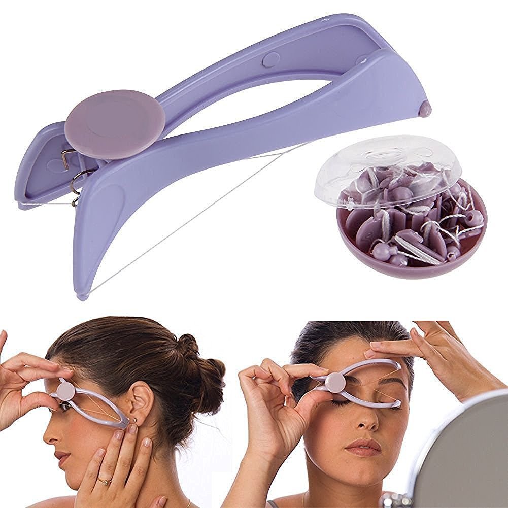 Slique Eyebrow Face & Body Hair Threading Epilator Kit - Non-Electric Hair Removal Tool for Women & Men - Perfect for Salon, Home Use & Travel