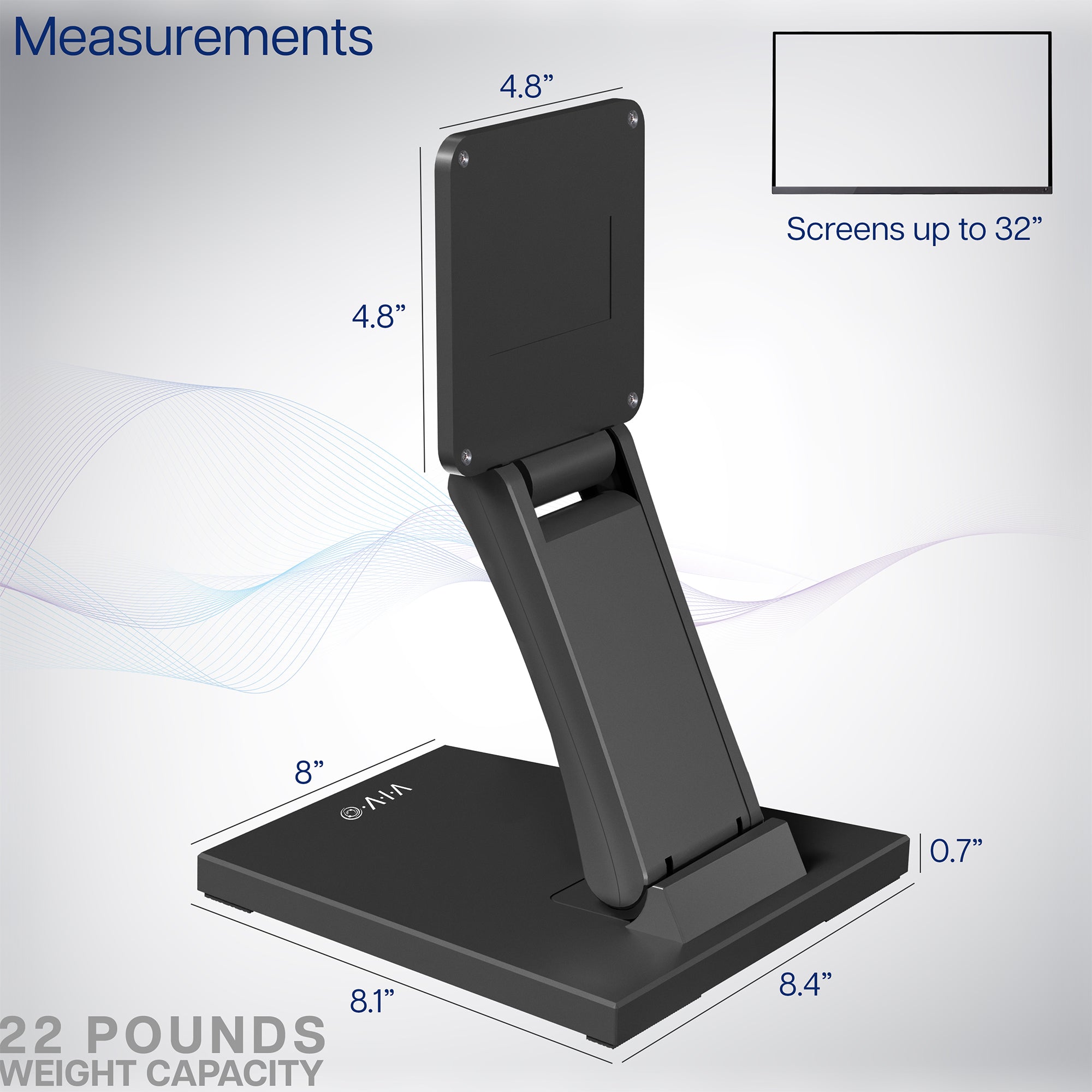 Adjustable Folding Single Monitor Desk Stand - Ergonomic Space-Saving Computer Screen Mount for Home Office & Gaming Setup