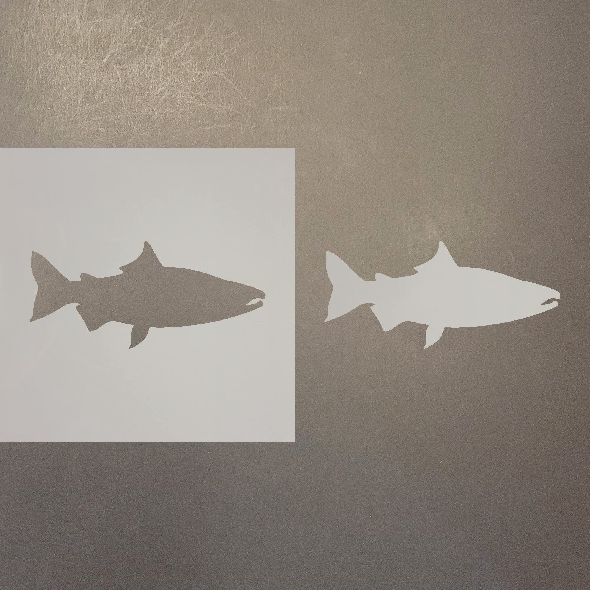 12 Inch Salmon Reusable Mylar Stencil for DIY Art Projects, Crafting, Scrapbooking & Home Decor - Durable Plastic Template for Painting, Wood Burning & Fabric Design