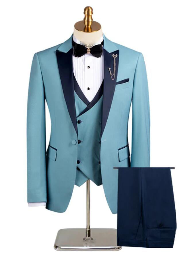 Elegant Sage Green Men's Tuxedo Suit 3-Piece Set for Prom, Wedding & Formal Events | Premium Quality CS2471 | Perfect for Grooms, Best Men & Special Occasions