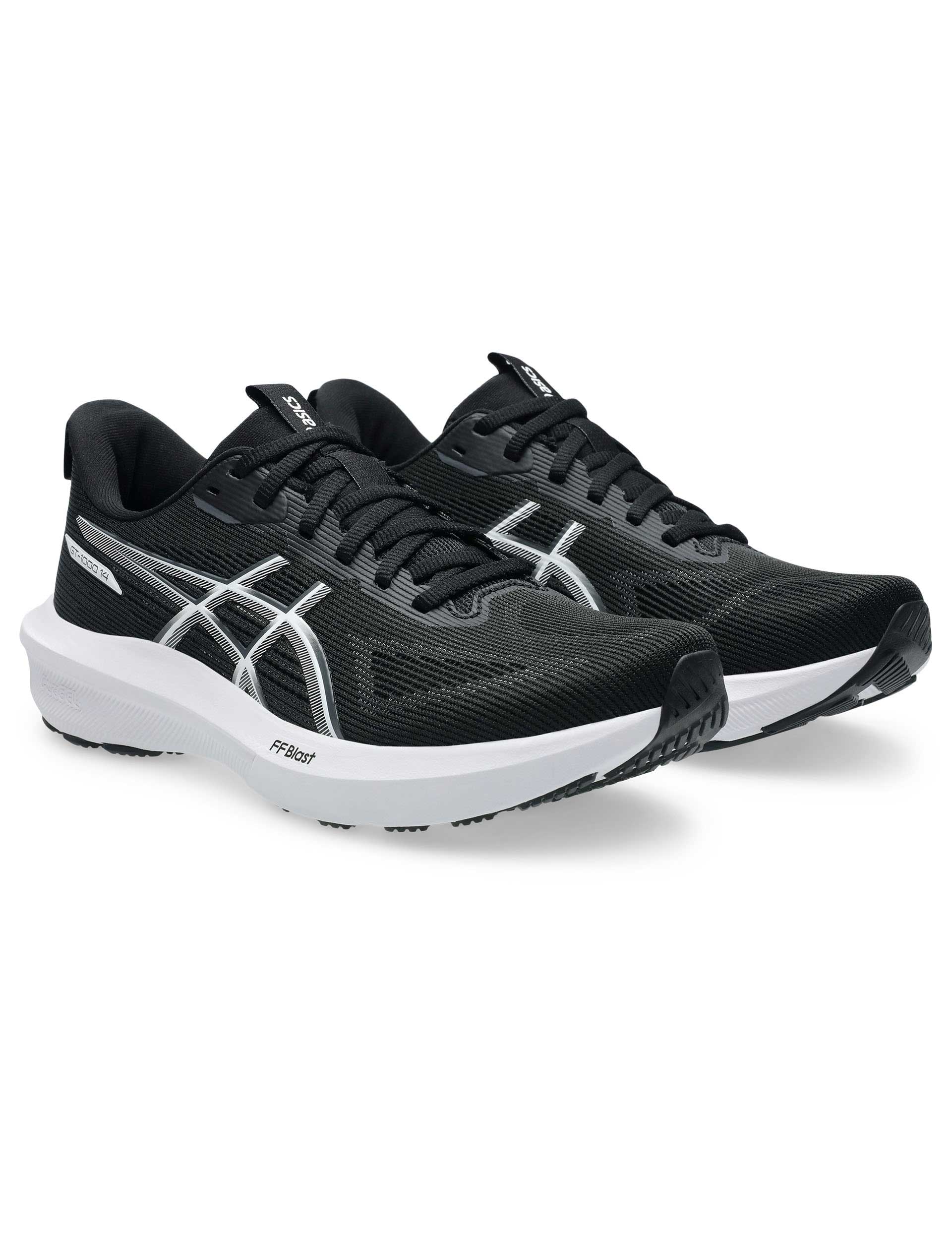 GT 1000 14 Running Shoes for Men - Black/White - Lightweight Athletic Sneakers for Jogging, Gym & Everyday Wear