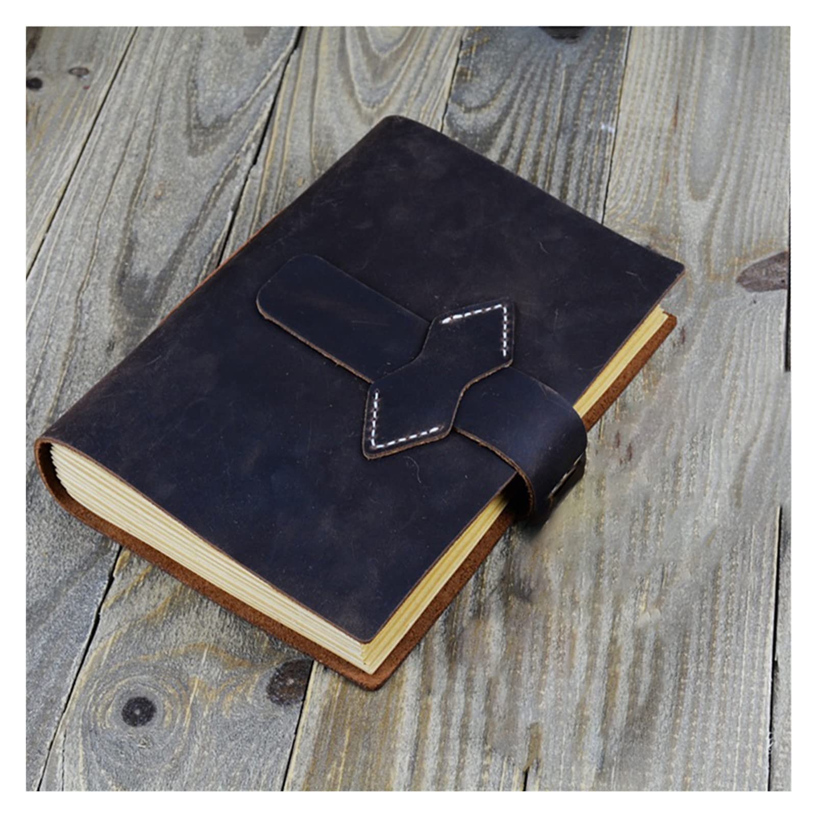 YFQHDD A5 Embossed Flower Notebook - Genuine Leather Handmade Journal, Retro Travel Diary for School, Office & Student Use, Perfect Notepad for Writing & Note-taking (Color: B)