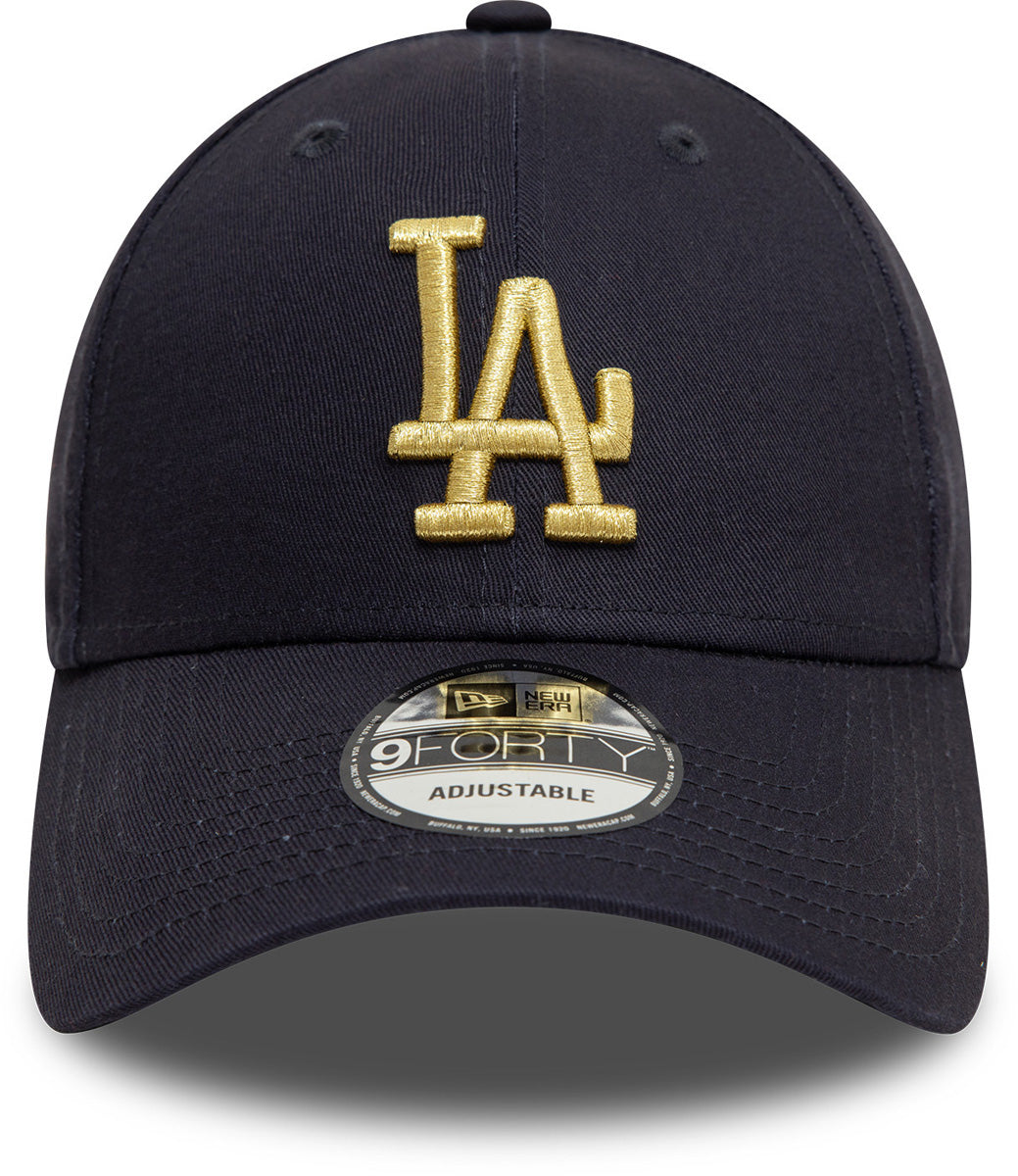 Los Angeles Dodgers New Era 9Forty Adjustable Baseball Cap - Navy Blue with Metallic Logo for Men & Women | Perfect for Baseball Games, Fan Gear & Streetwear Fashion