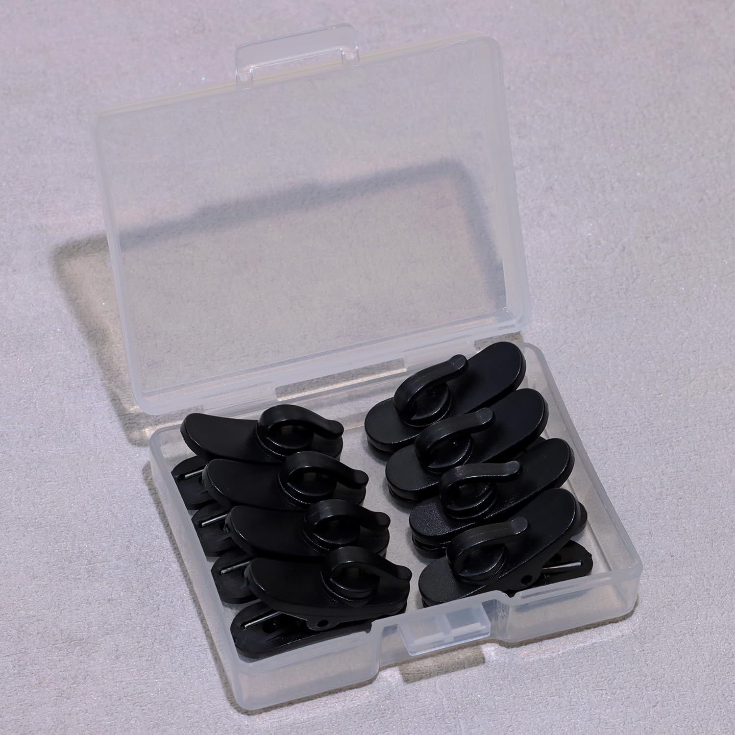 1 Inch Mini Skater Plastic Rotating Earphone Clips - Secure Earbud Cables & Headphone Wires to Shirt - Pack of 8 Black - Perfect for Running, Gym Workouts & Daily Commute