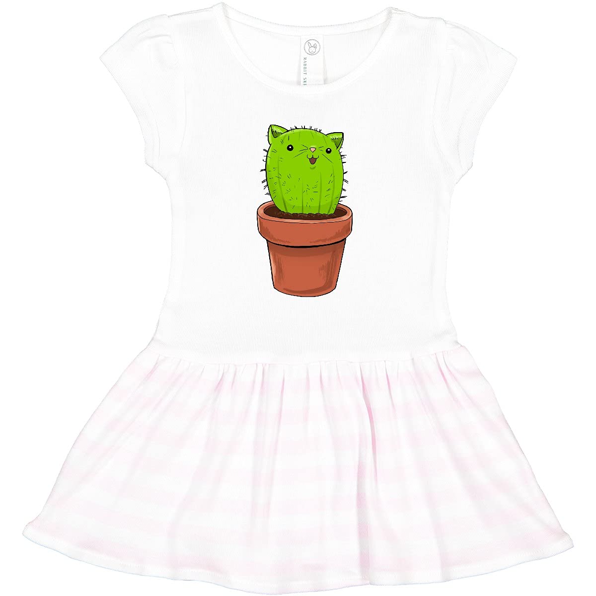 Inktastic Cute Cat Cactus Print Toddler Dress - Soft Cotton Baby Girl Outfit for Playdates, Birthday Parties & Photo Shoots