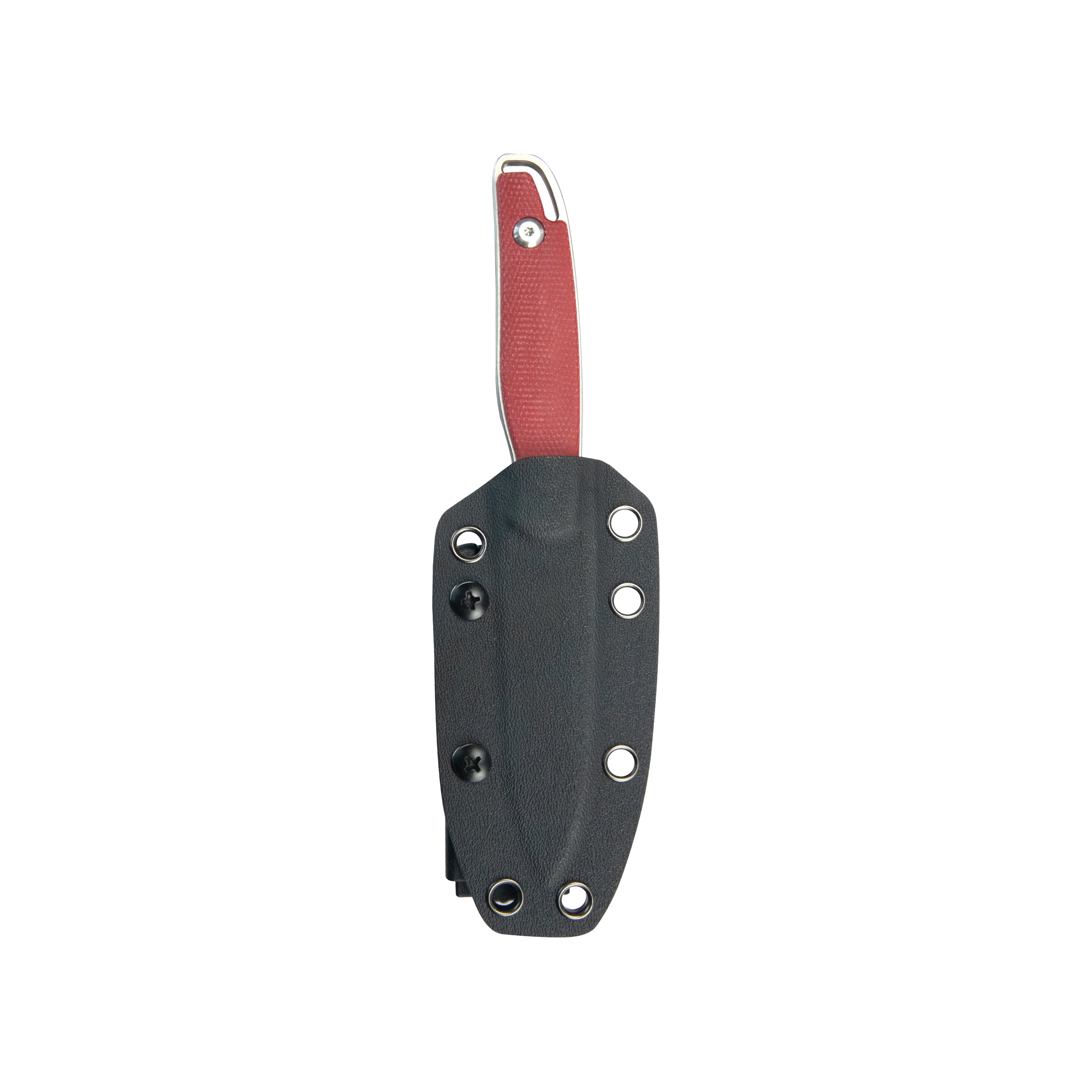 Kubey Dust Devil Utility Knife - Fixed Blade with Red Micarta Handle, 3.23'' Bead-Blasted 14C28N Steel (KU357B) - Perfect for Camping, Hiking & Outdoor Survival