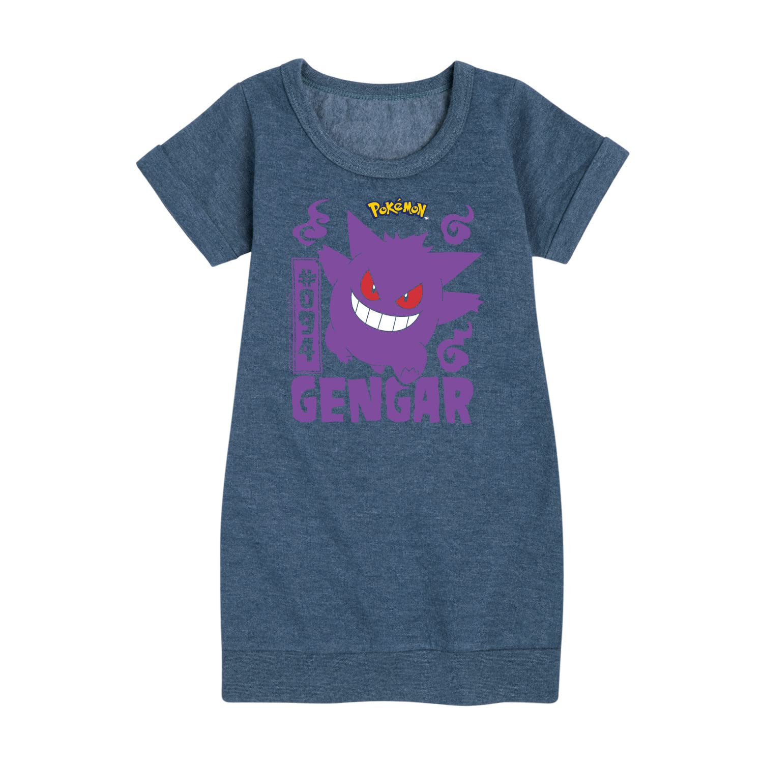 HYBRID APPAREL Pokémon Gengar Youth Girls Fleece Dress - Cute & Cozy Halloween Costume, Christmas Gift & Anime Cosplay Outfit for Kids