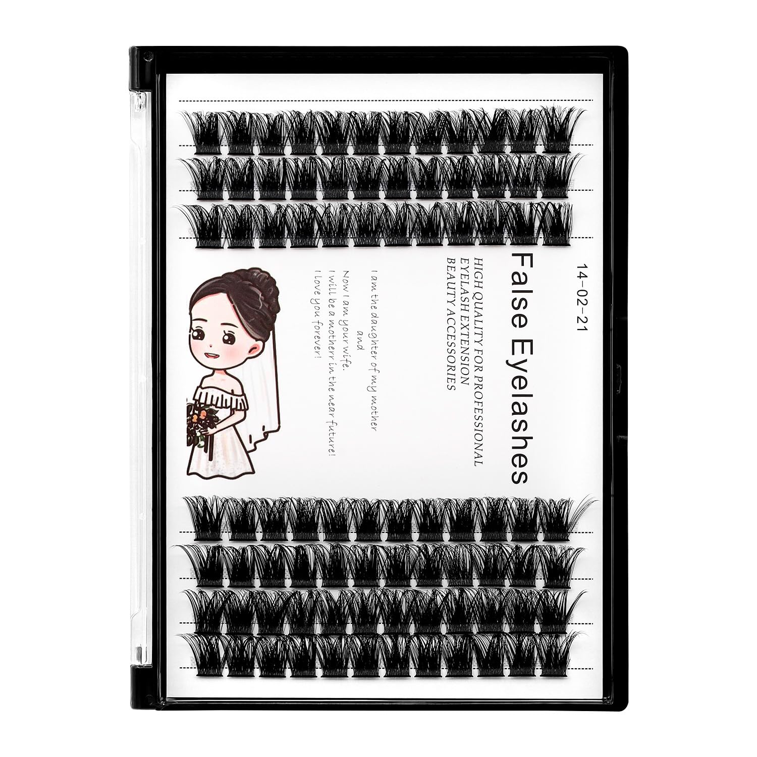 Bodermincer 84 Clusters Voluminous D-Curl False Eyelashes Set - Wide Cluster DIY Individual Lash Extensions for Women (18mm) | Perfect for Bridal, Party & Night Out Makeup
