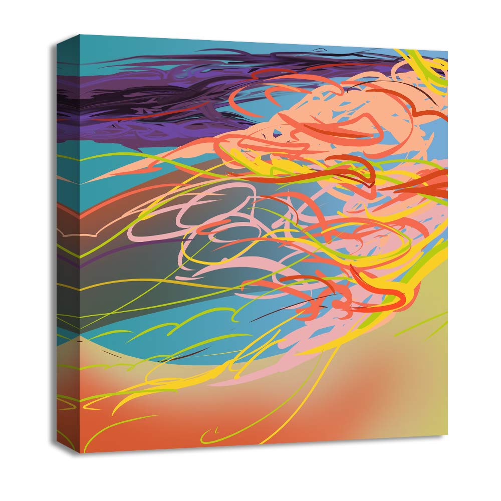 IDEA4WALL Abstract Canvas Wall Art - 16x16 Inch Framed Modern Painting for Living Room, Bedroom & Office Decor | Home & Interior Design Wall Prints