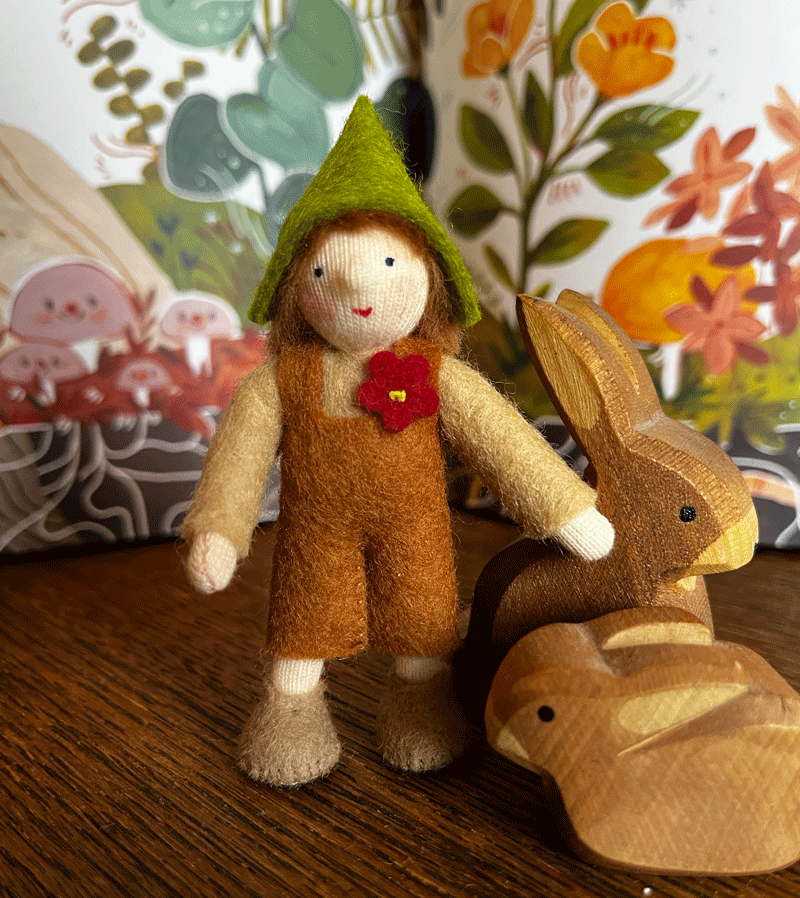 Handmade Waldorf Felt Gnome Doll for Light Skin Little Boy - Perfect for Waldorf Education, Storytelling & Nursery Decor