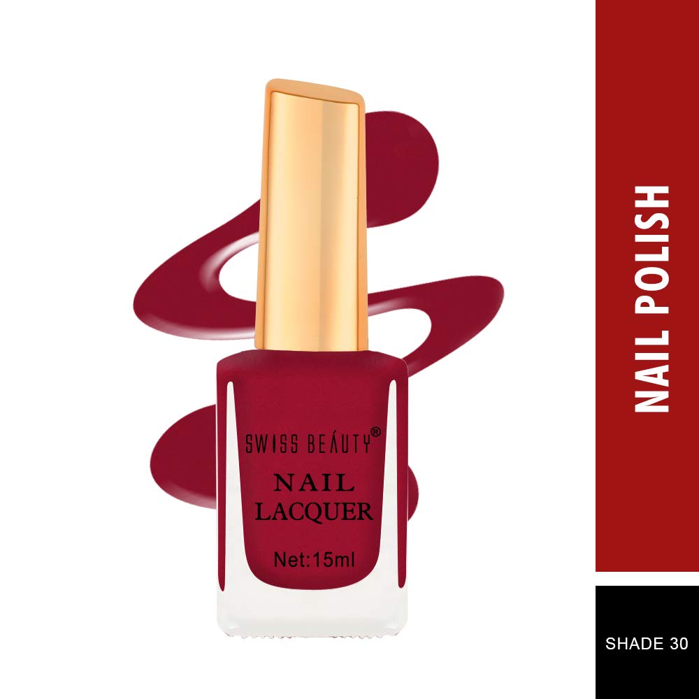 SWISS BEAUTY Glossy Finish Nail Polish - Long Lasting, High Shine Nail Lacquer (Shade 30, 15ml) - Perfect for Daily Wear, Parties & Special Occasions