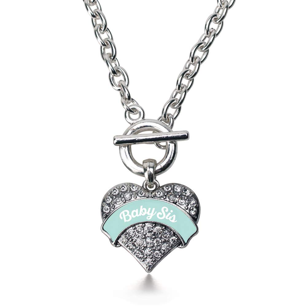 Inspired Silver - 18 Inch Sterling Silver Pave Heart Charm Necklace with Cubic Zirconia | Elegant Jewelry Gift for Women | Perfect for Valentine's Day, Anniversary & Special Occasions