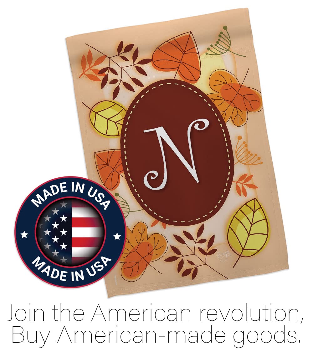 N Initial Fall Harvest Decor Kit - House & Garden Flags for Autumn