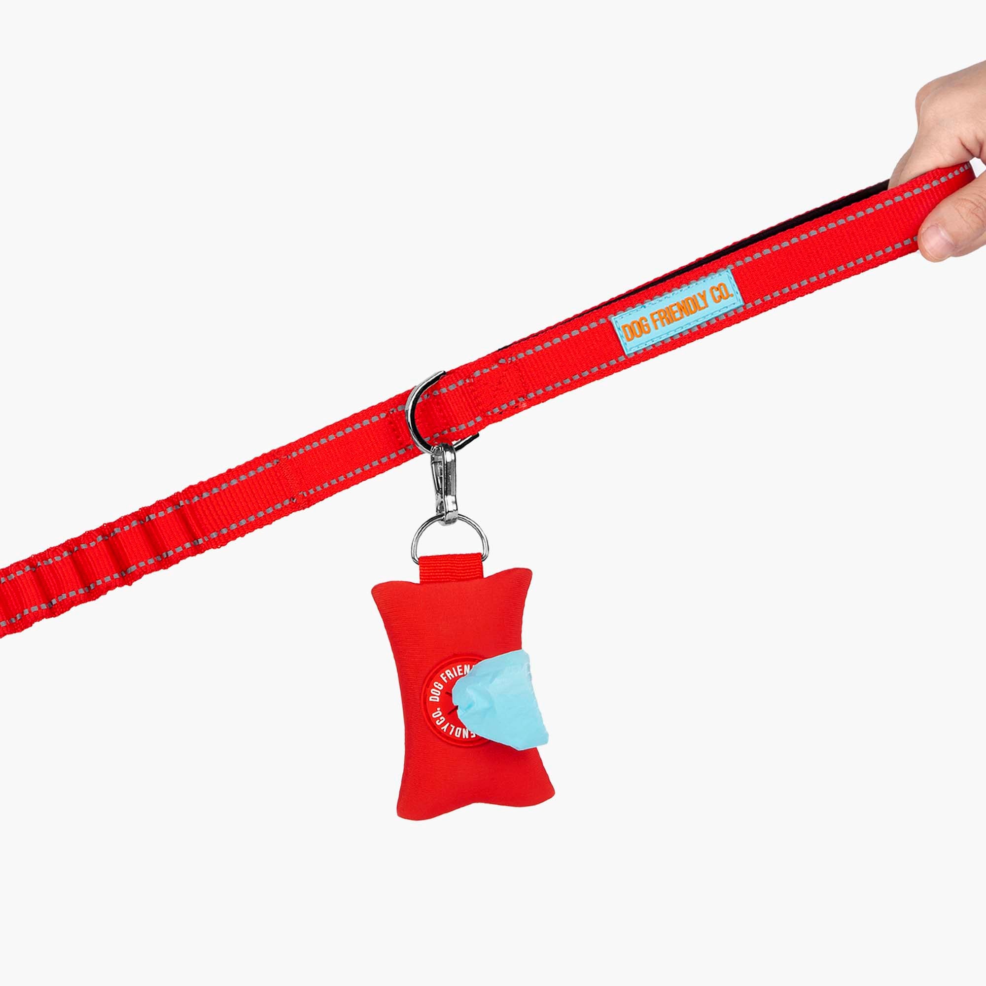 Eco-Friendly Dog Poop Bag Holder - Red | Leash Attachment for Easy Cleanup | Perfect for Walks, Hikes & Outdoor Adventures