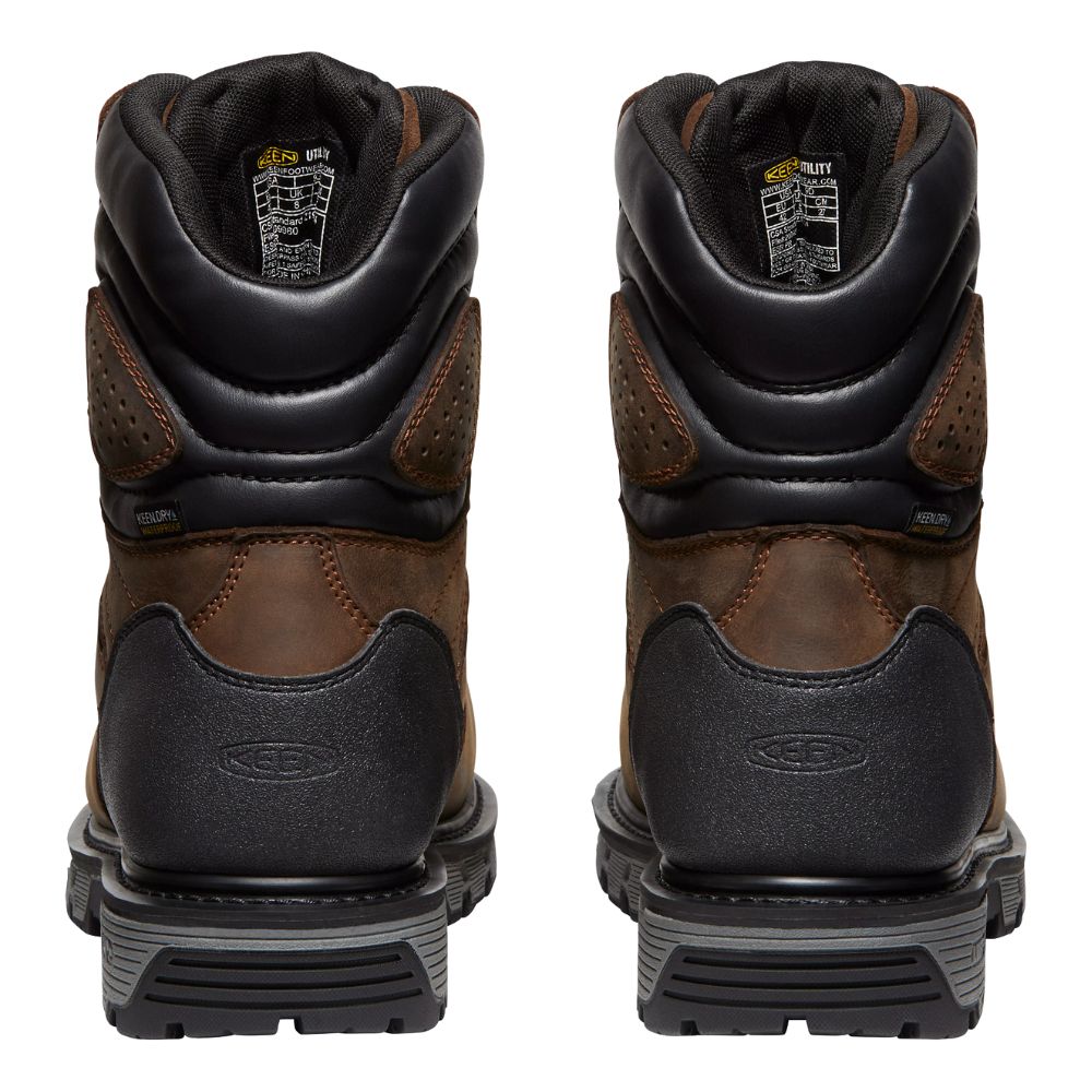 **Keen Camden Men's Size 8 Insulated Waterproof Composite Toe Work Boots - Brown (Model 1028289) | Durable Safety Footwear for Construction, Hiking & Outdoor Work**